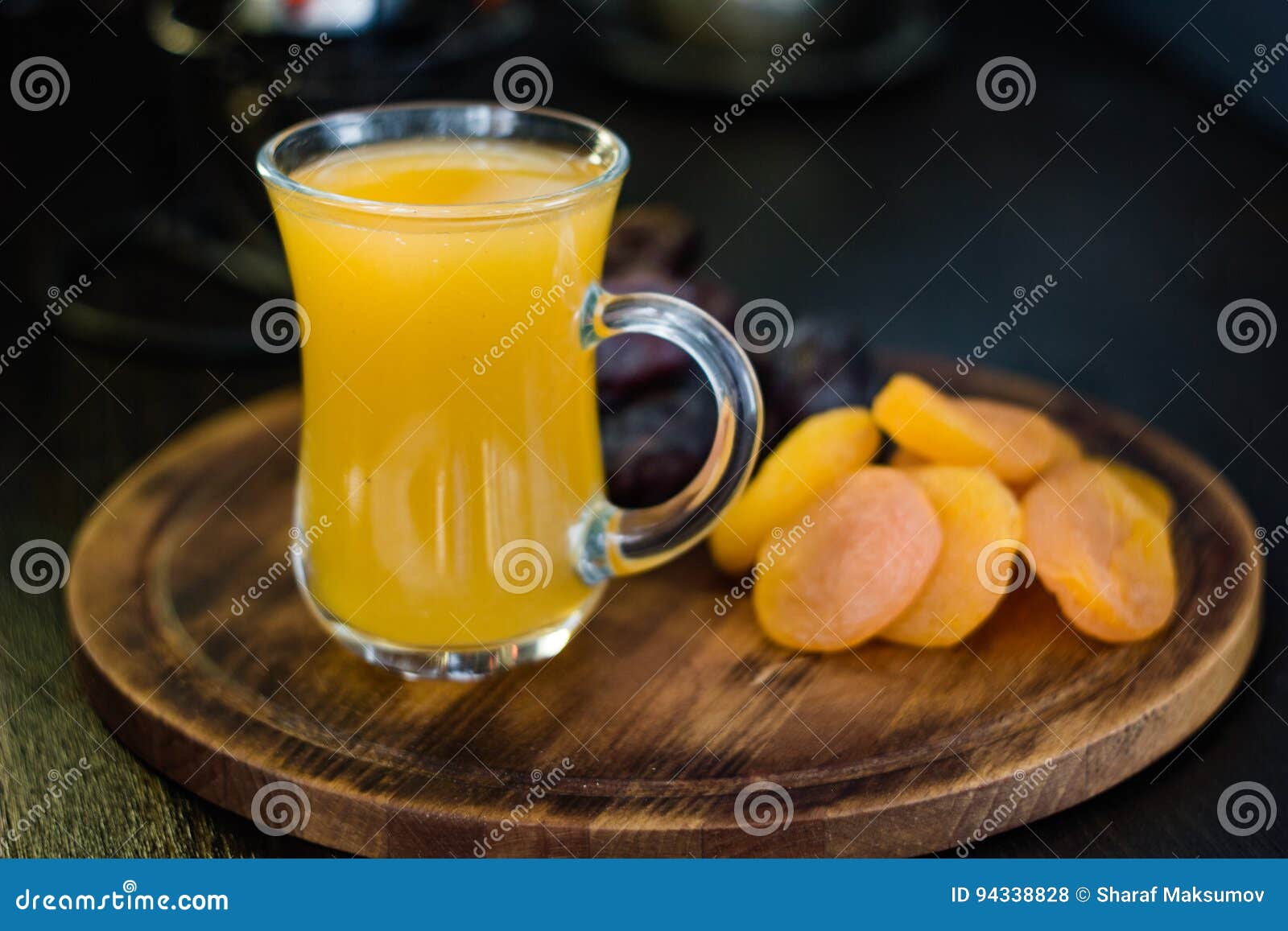 Ramadan Juice for Iftar Made from Fresh Apricots with Dried Apricots