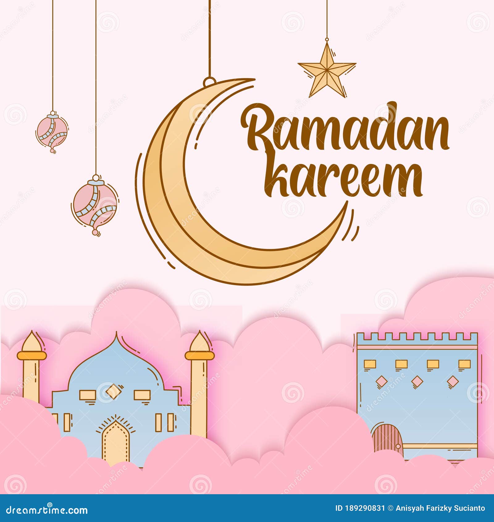 Ramadan Kareem Background Paper Cut Out Effect Decorated with Hand Drawn  Doodle of Islamic Ornament, Mosque, Lantern, Moon, Star. Stock Vector -  Illustration of doodles, decoration: 189290831