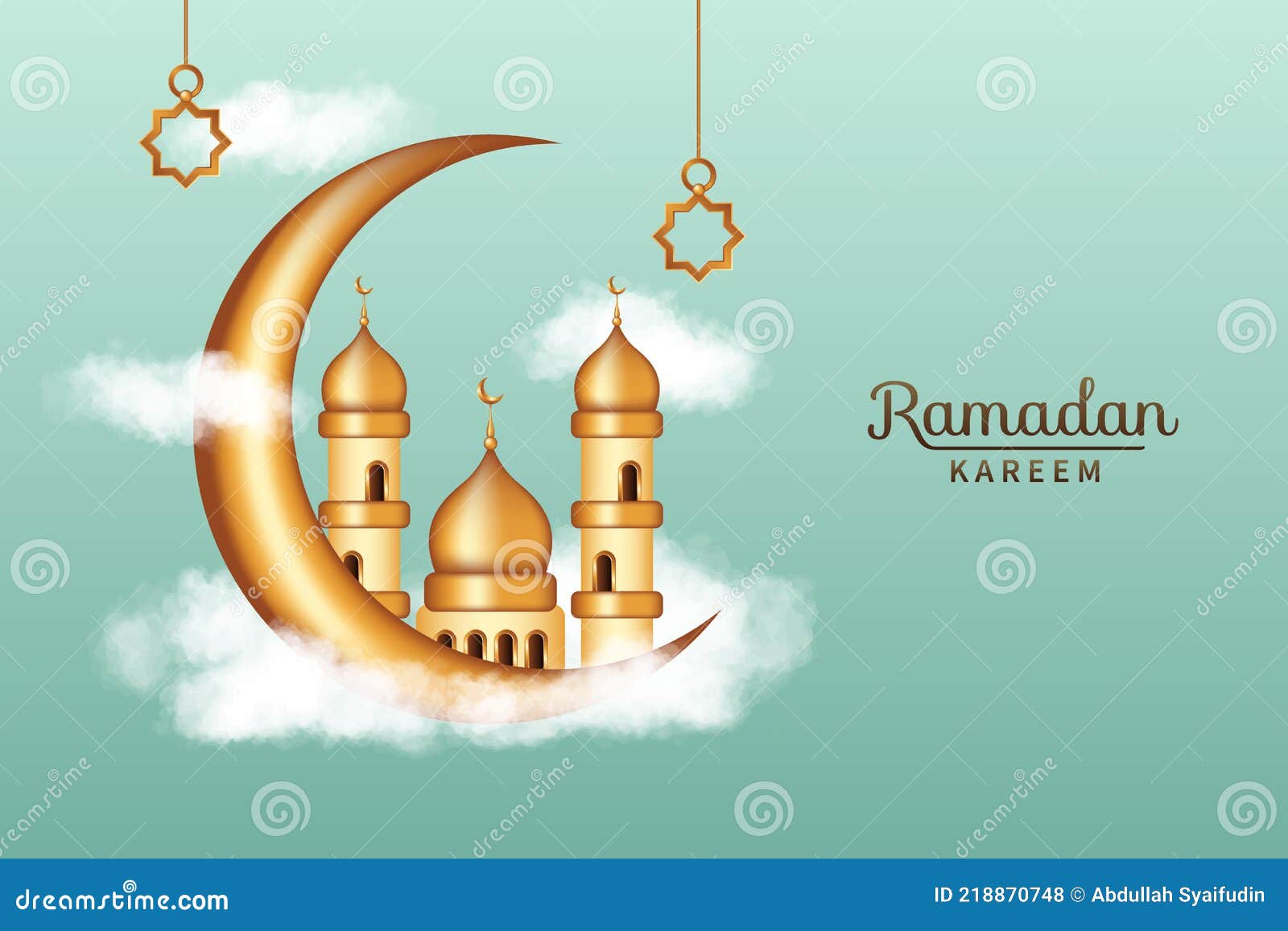 Ramadan Kareem Di Lusso Con Nuvole Realistiche 3d Decorazioni Di Moschea  D'oro E Di Luna Crescente. Illustrazione Vettoriale - Illustrazione di  comunità, mubarak: 218870748