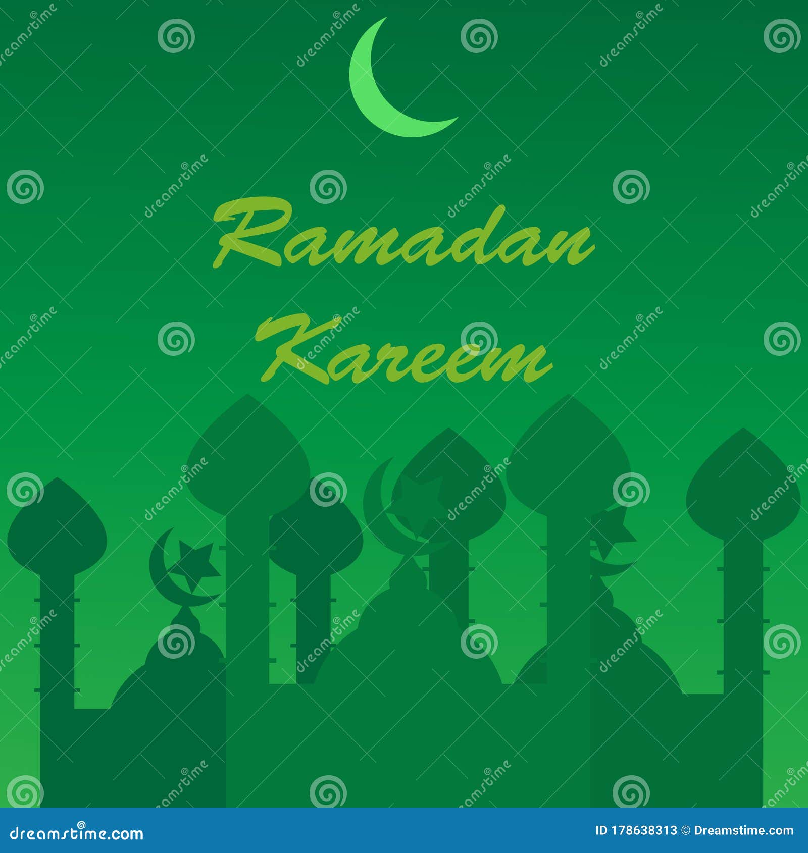 Ramadan Kareem Green Background Vektor Design Stock Vector