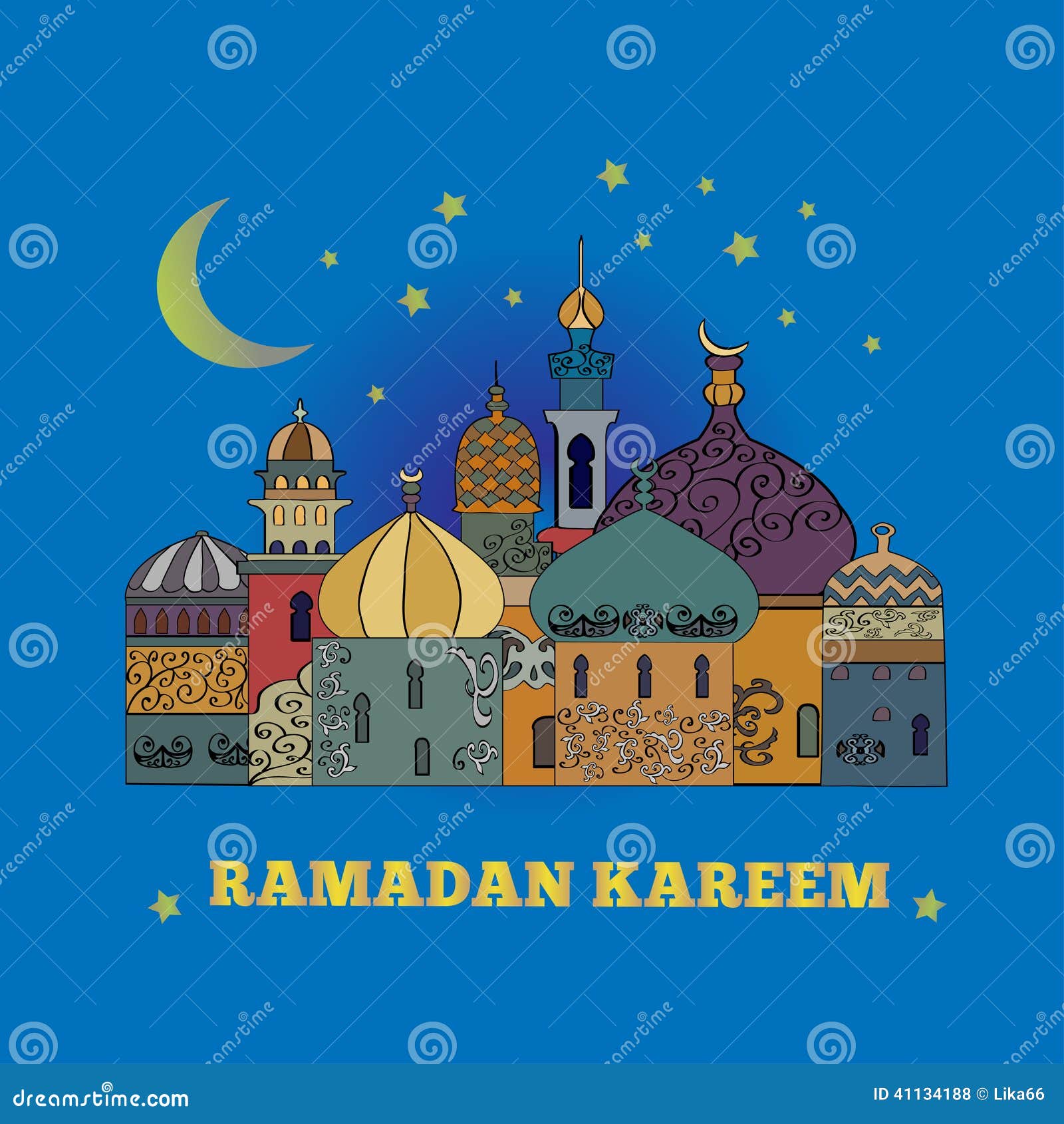 Ramadan Kareem.Greeting Card. Stock Vector - Image: 41134188
