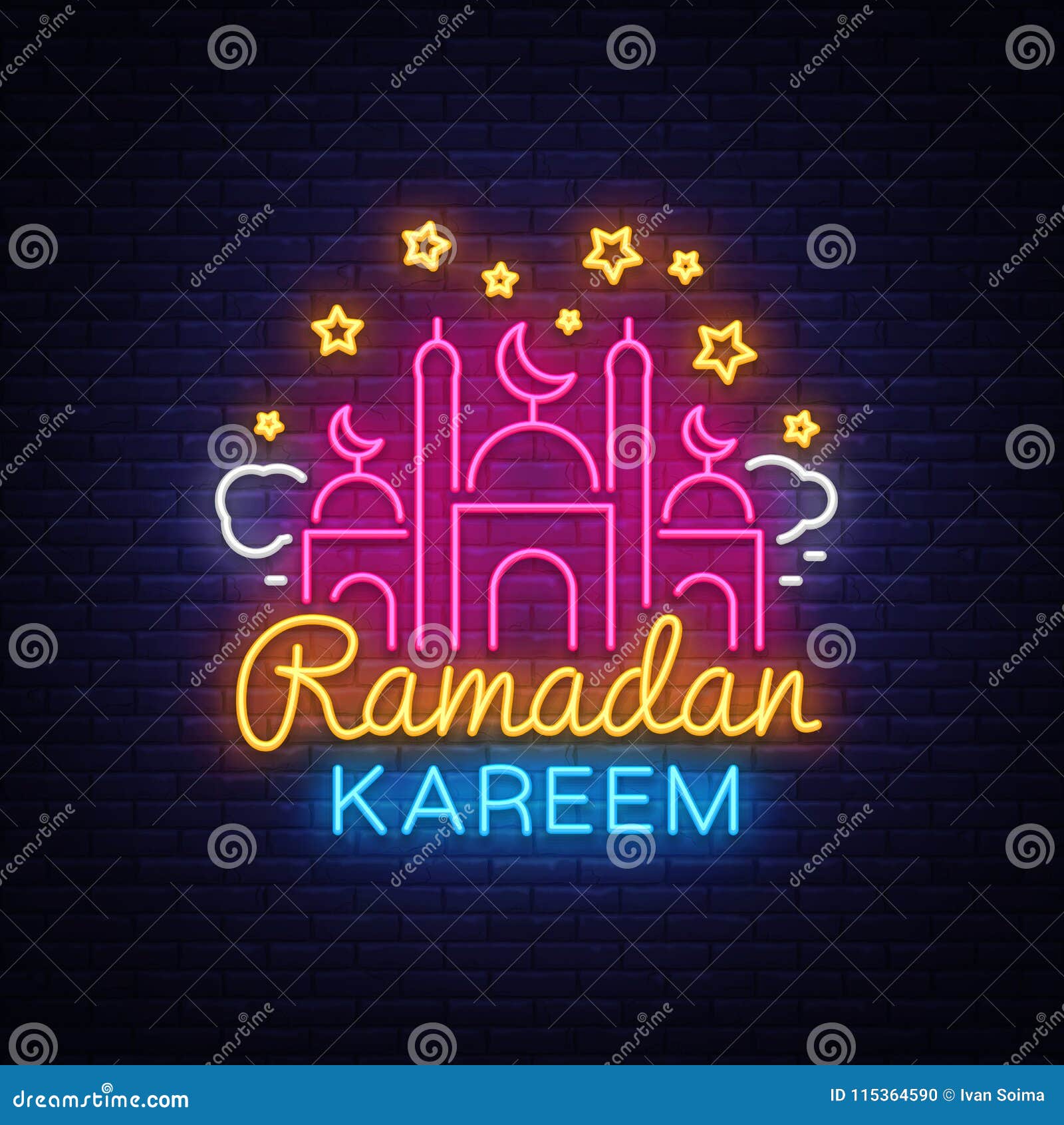 ramadan kareem neon light