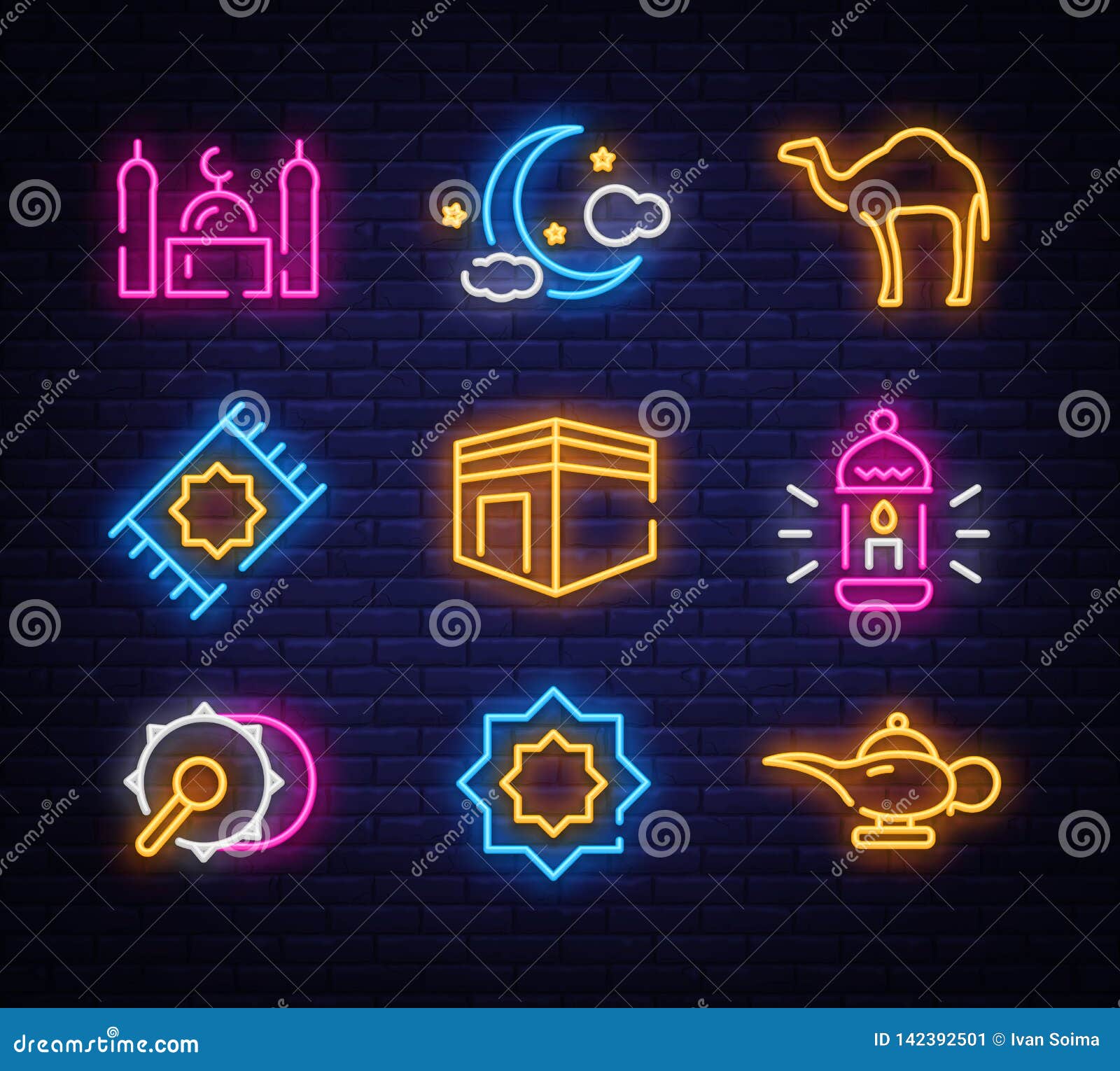 ramadan kareem neon lights