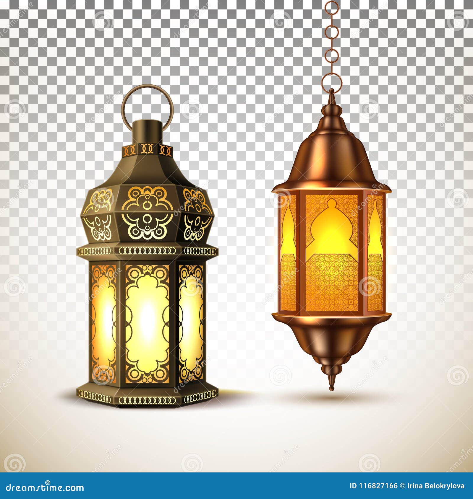 Vector Ramadan Kareem Lamp Lantern Realistic Stock Vector - Illustration of  fasting, arab: 116827166