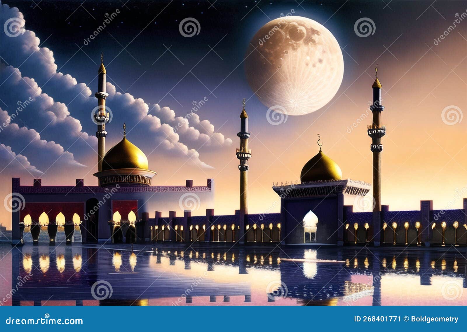 Ramadan Kareem Mosque Illustration of Islamic Architecture Islamic ...