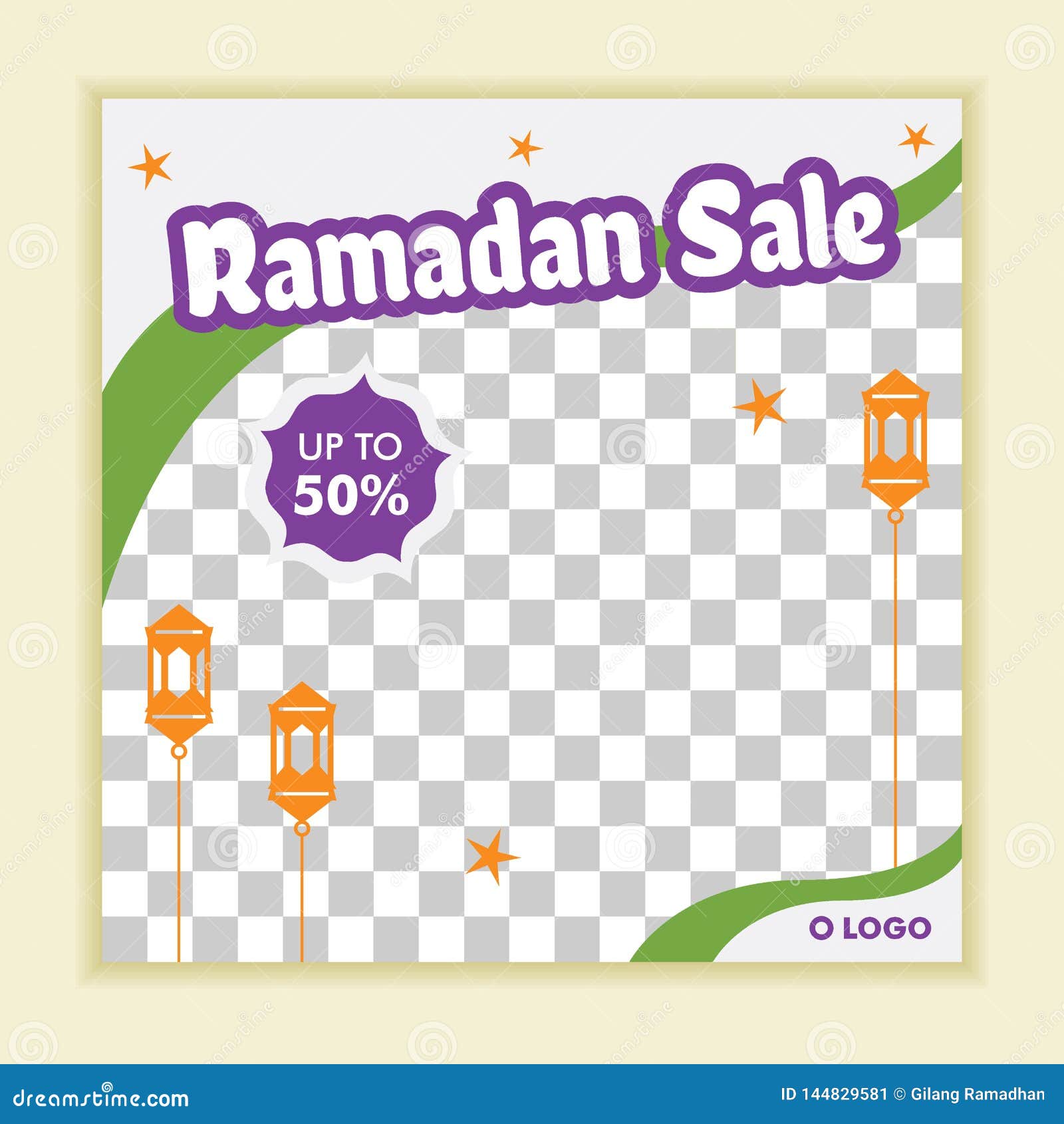 Ramadan Kareem Sale Banner Discount Label Stock Illustration