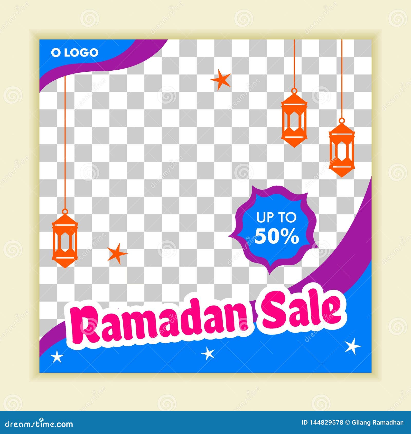 Ramadan Kareem Sale Banner Discount Label Stock Illustration