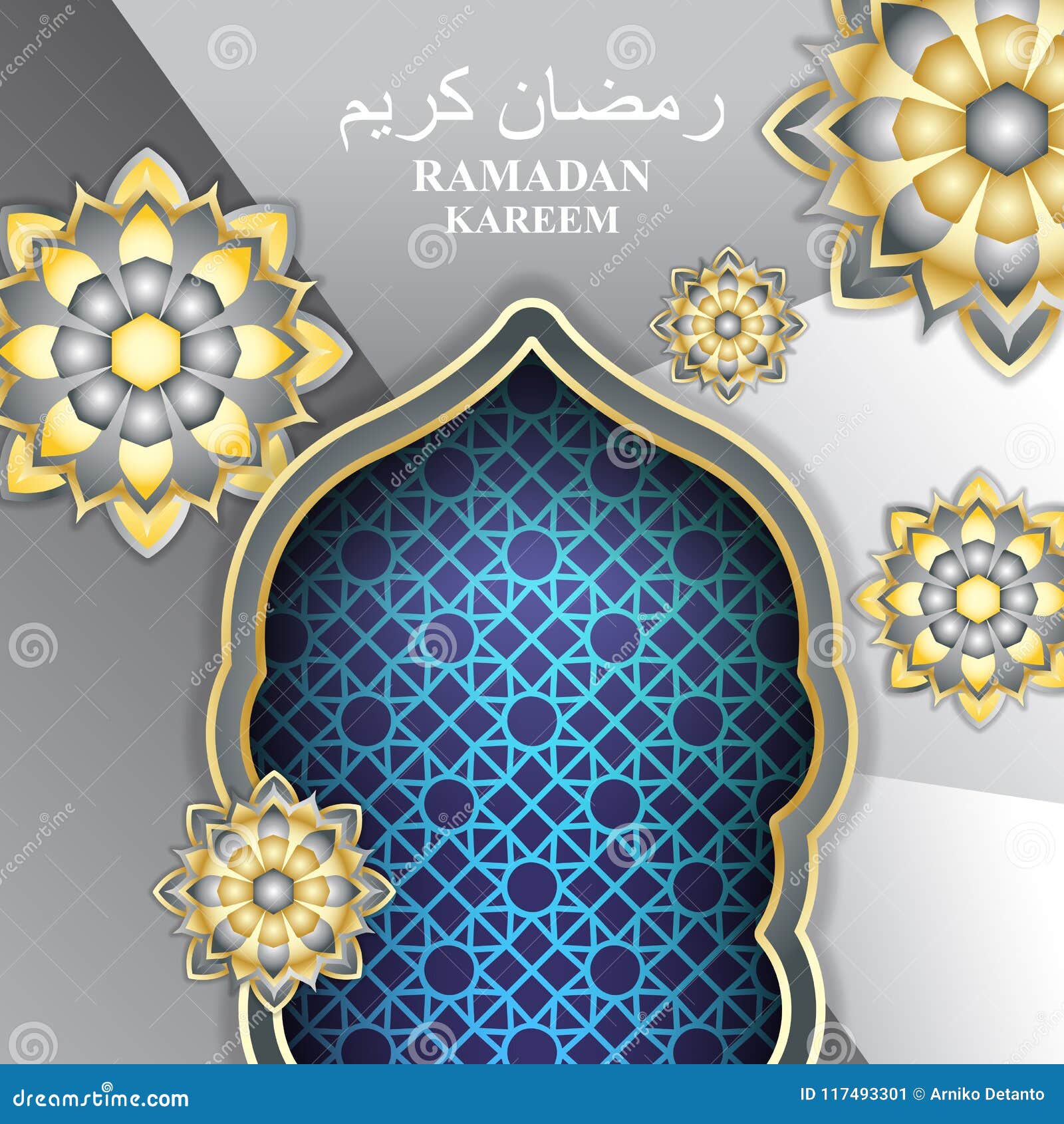 Ramadan Kareem Wallpaper Design Template. Stock Vector - Illustration of  arabian, crescent: 117493301