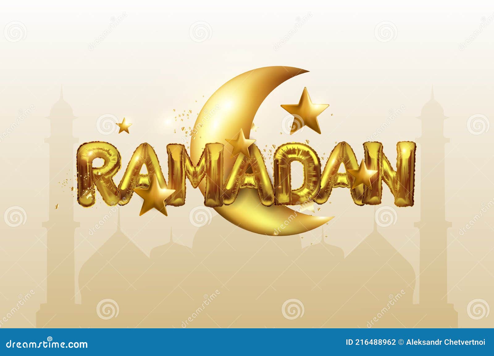 Ramadan Karim Banner Mit 3d Metall Gold Halbmond Folie Buchstaben Sterne  übersetzung Von Ramadan Karim Auf Dem Hintergrund Der Vektor Abbildung -  Illustration von islam, halbmond: 216488962