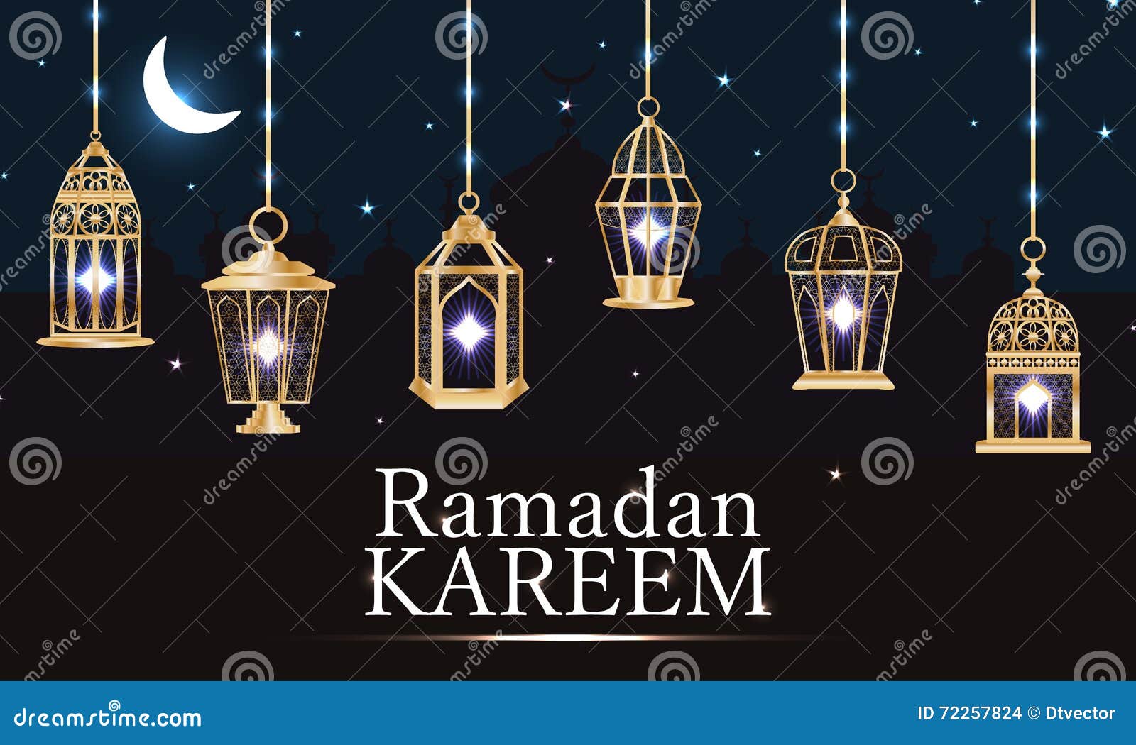 ramadan lantern purple light banner rgb