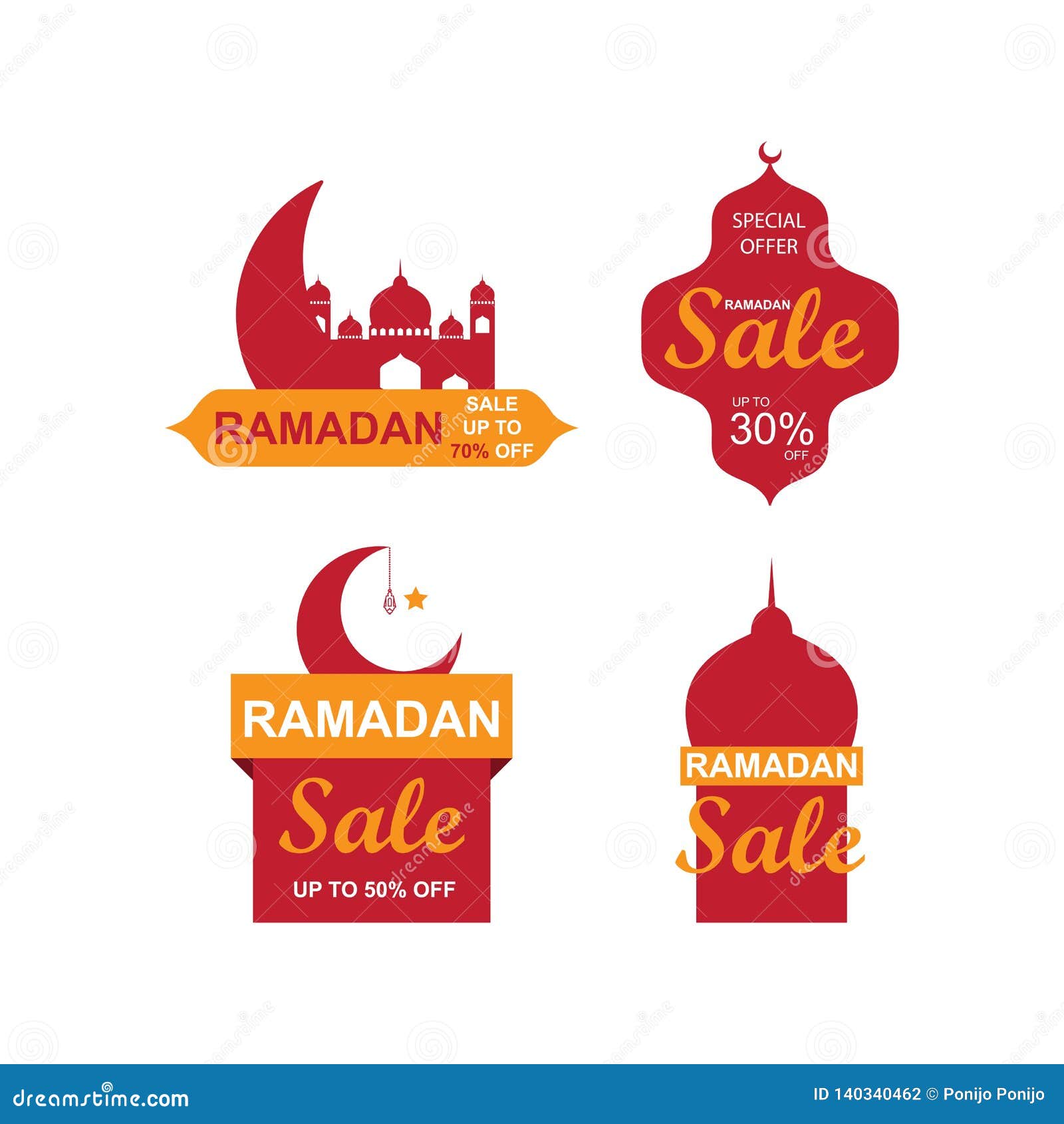 Ramadan Sale Banners Setdiscount And Best Offer Tag Label Or Sticker