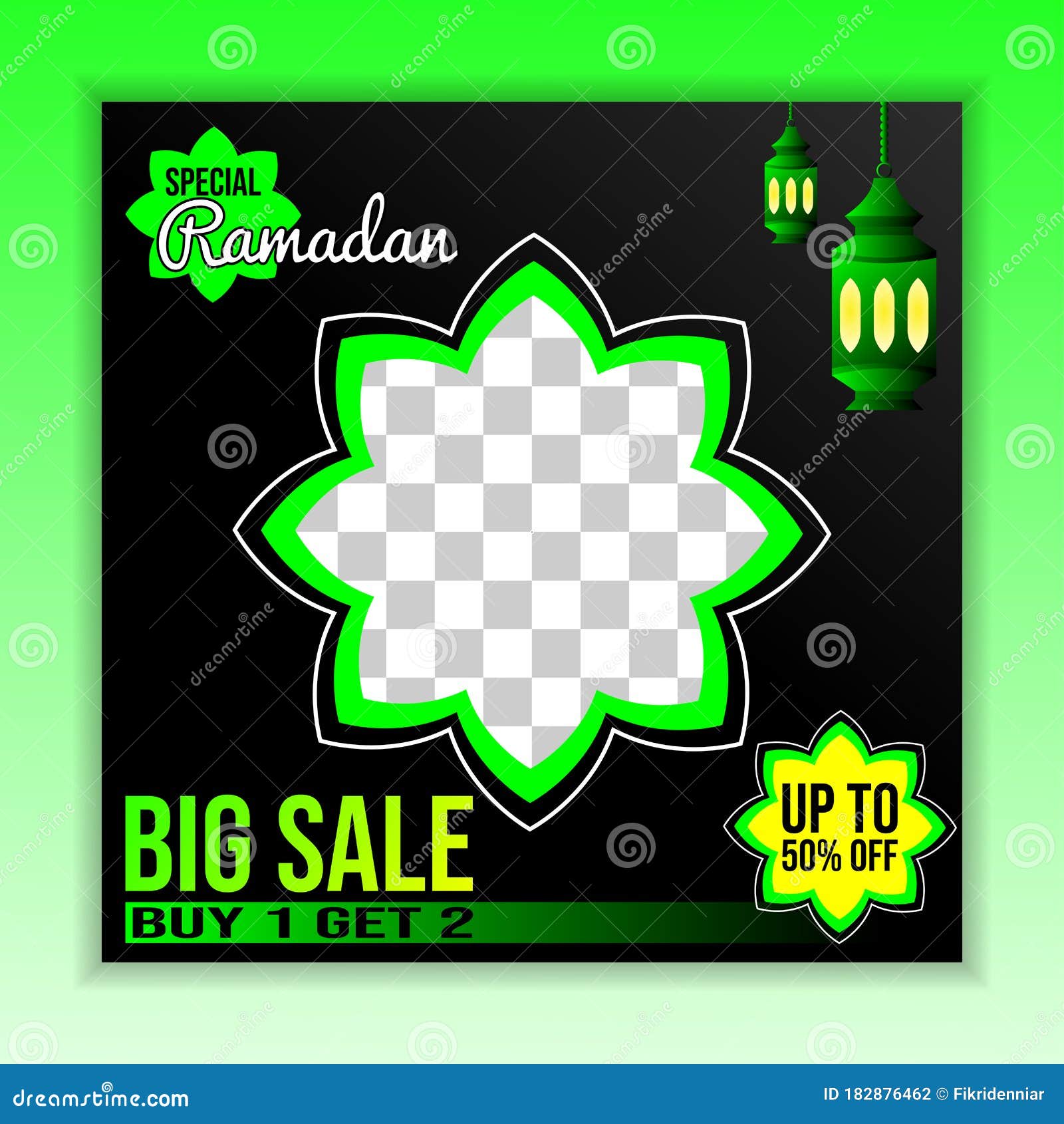 Ramadan Sale Social Media Post Template Banners Ad Editable Vector