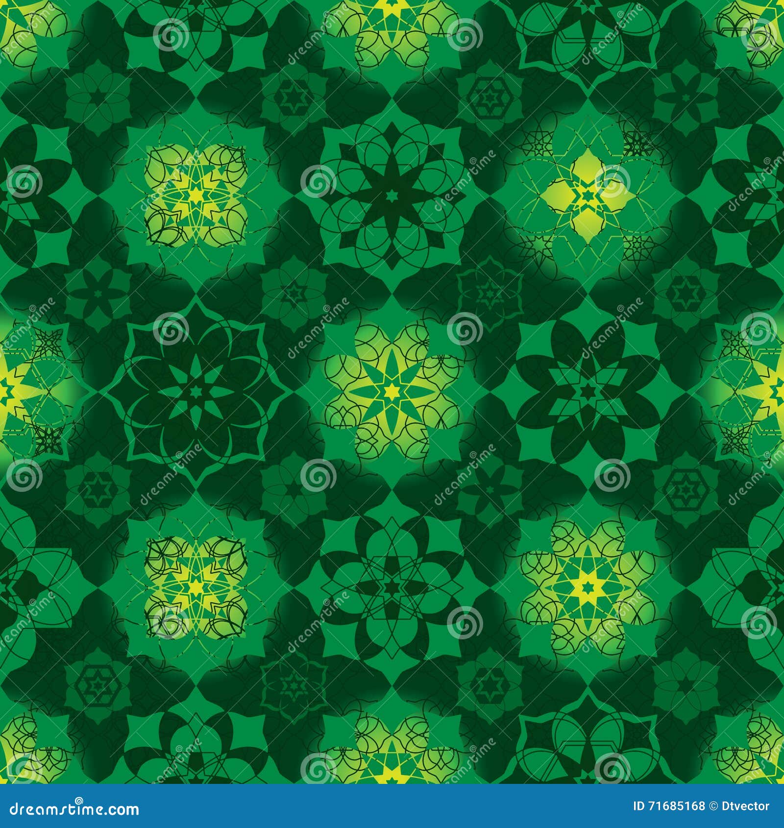 ramadan star many symmetry birght circle seamless pattern