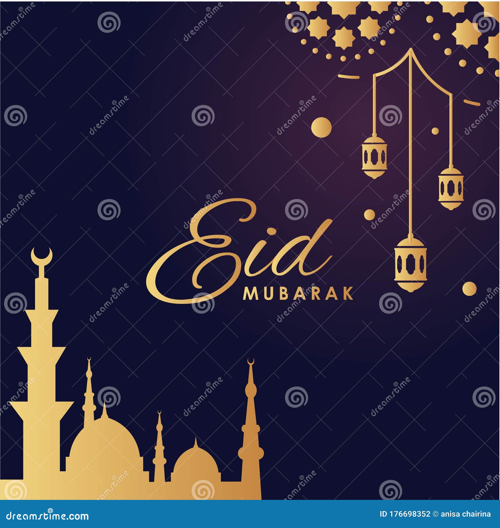 Ramadan Vector Design for Banner or Background. Eid Mubarak Design Stock  Vector - Illustration of greeting, muslim: 176698352