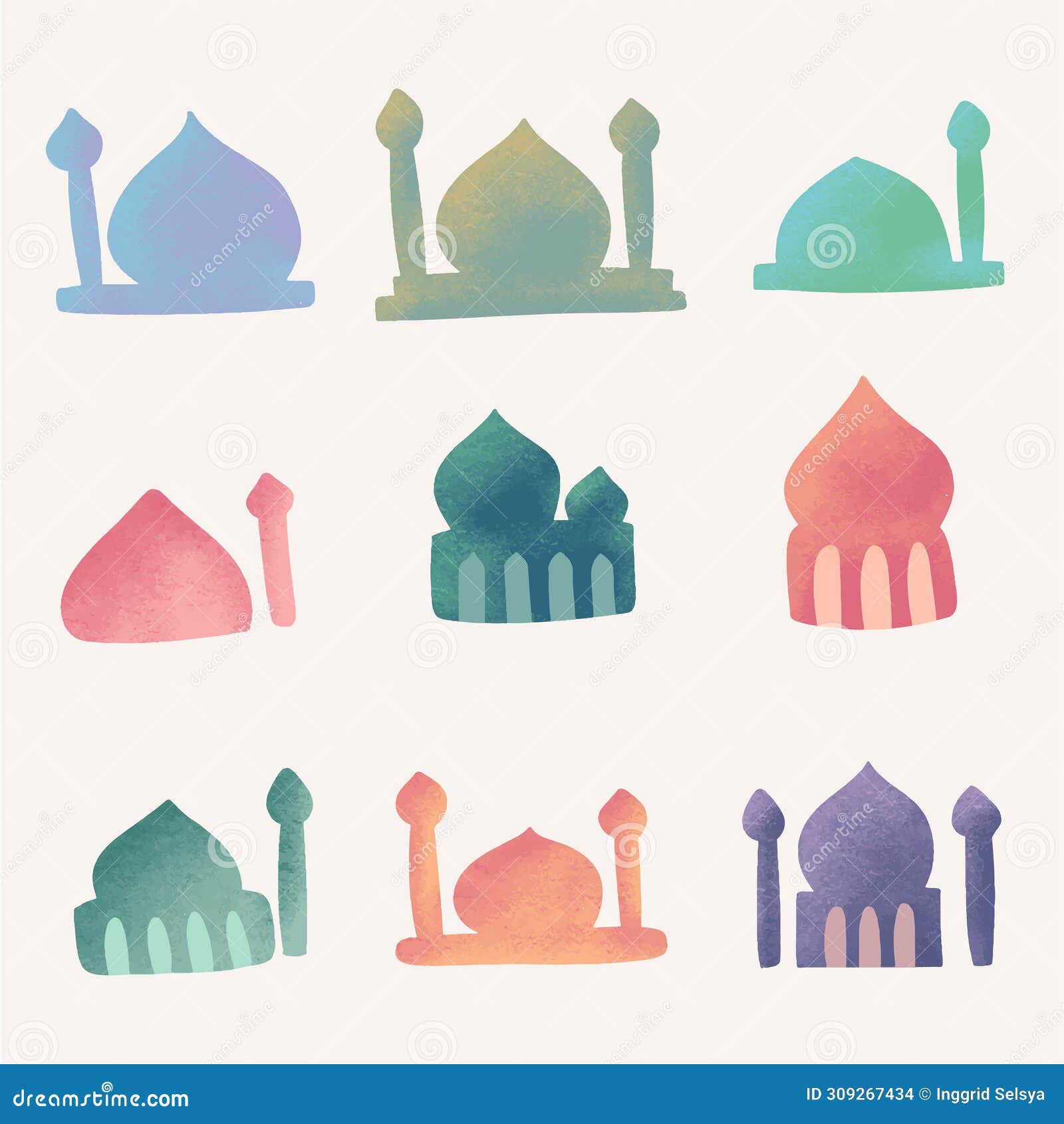 Ramadhan Illustration Pack stock illustration. Illustration of globe
