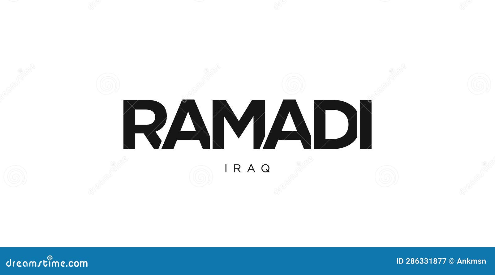 ramadi in the iraq emblem. the  features a geometric style,   with bold typography in a modern font. the