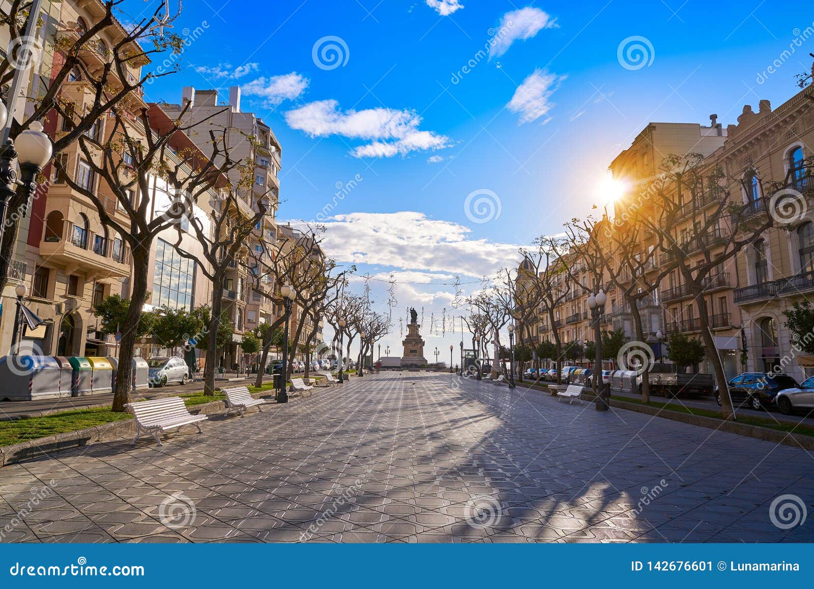 rambla nova in tarragona of catalonia