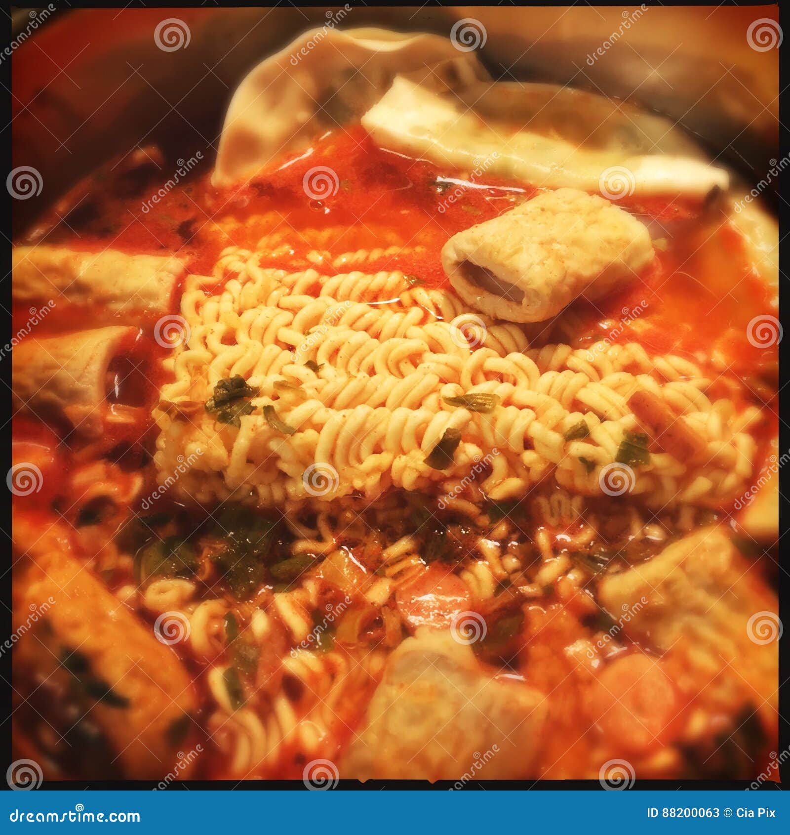 Ramen with Fish Cakes and Kimchi Stock Image Image of herbs