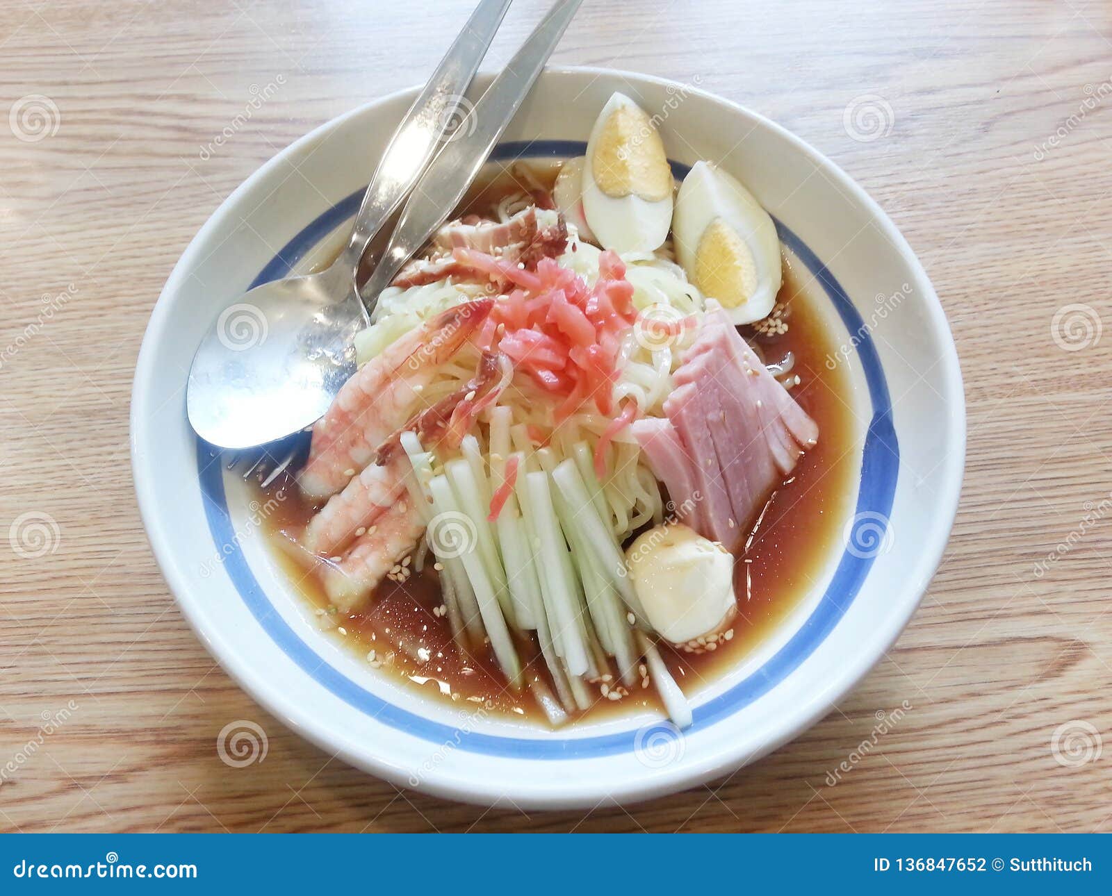 Ramen Noodle Soup and Spoon and Fork Stock Photo Image of japanese