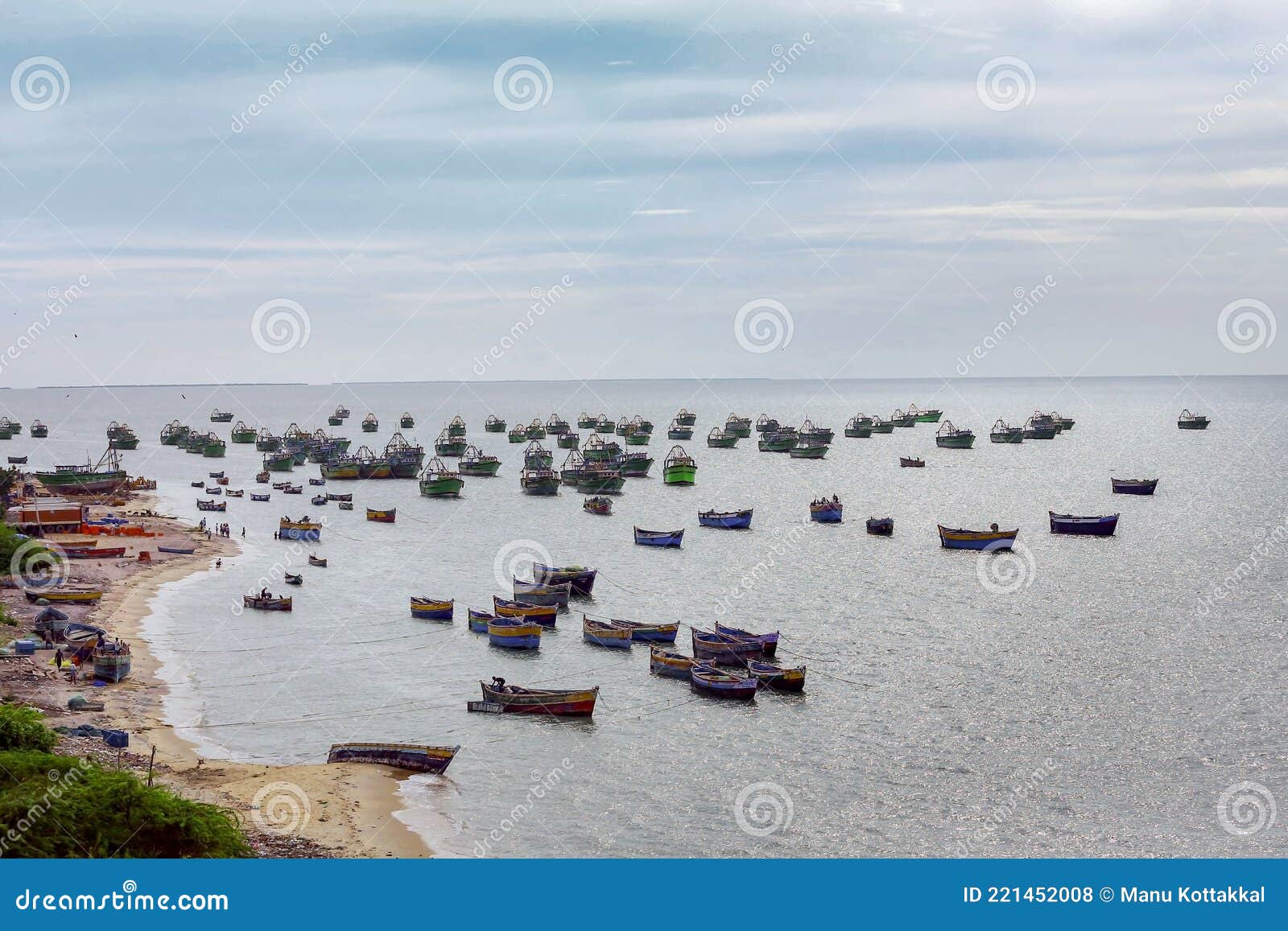 Rameswaram.Local Fish Market beside the Sea. Stock Photo Image of