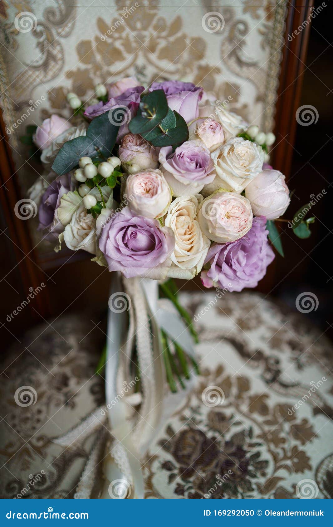 Ramo de Flores Rosas Novia Boda Bouquet Decoración Matrimonio Novios Artificial 