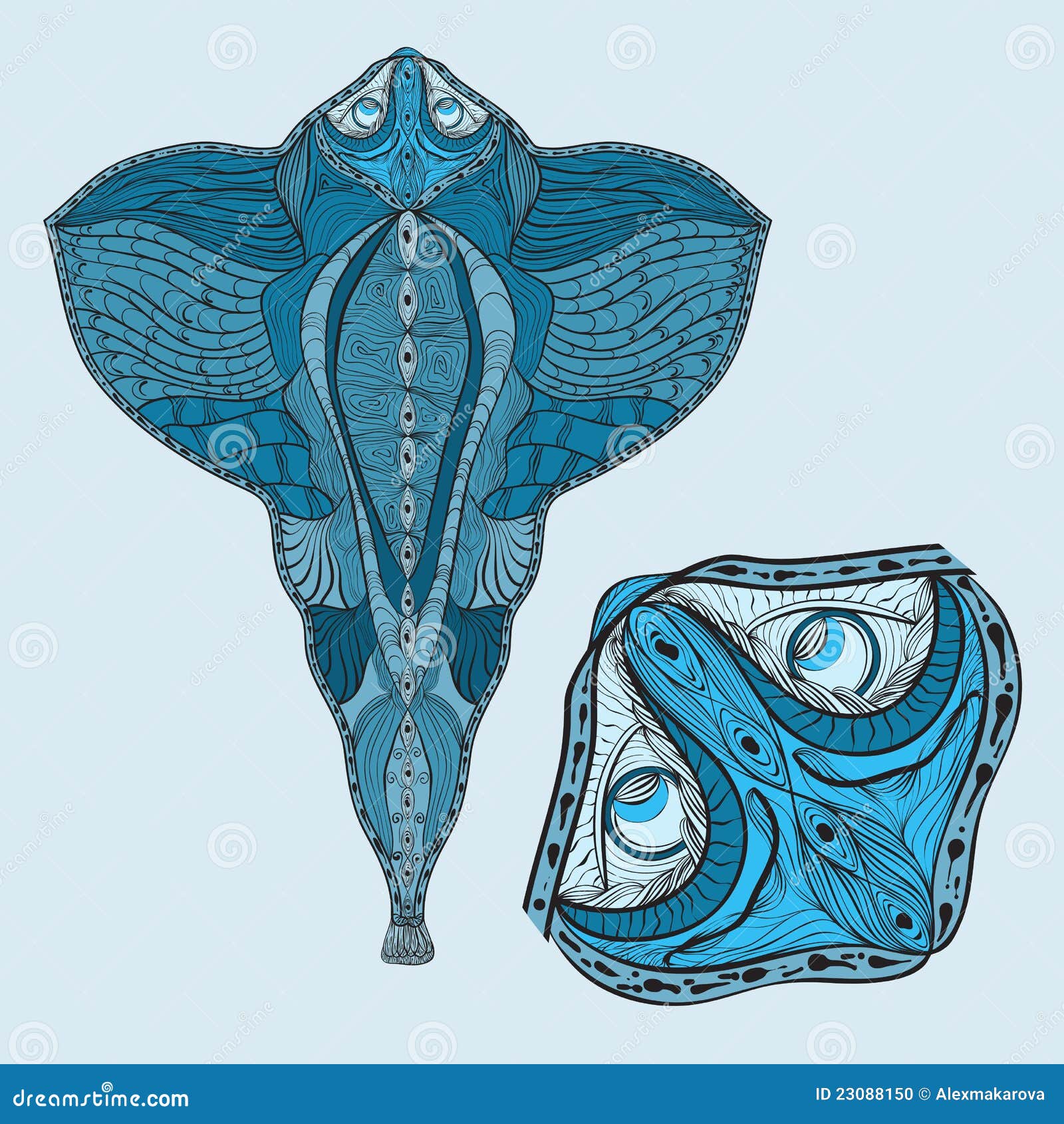 Download Ramp fish, head magnified stock vector. Illustration of ...