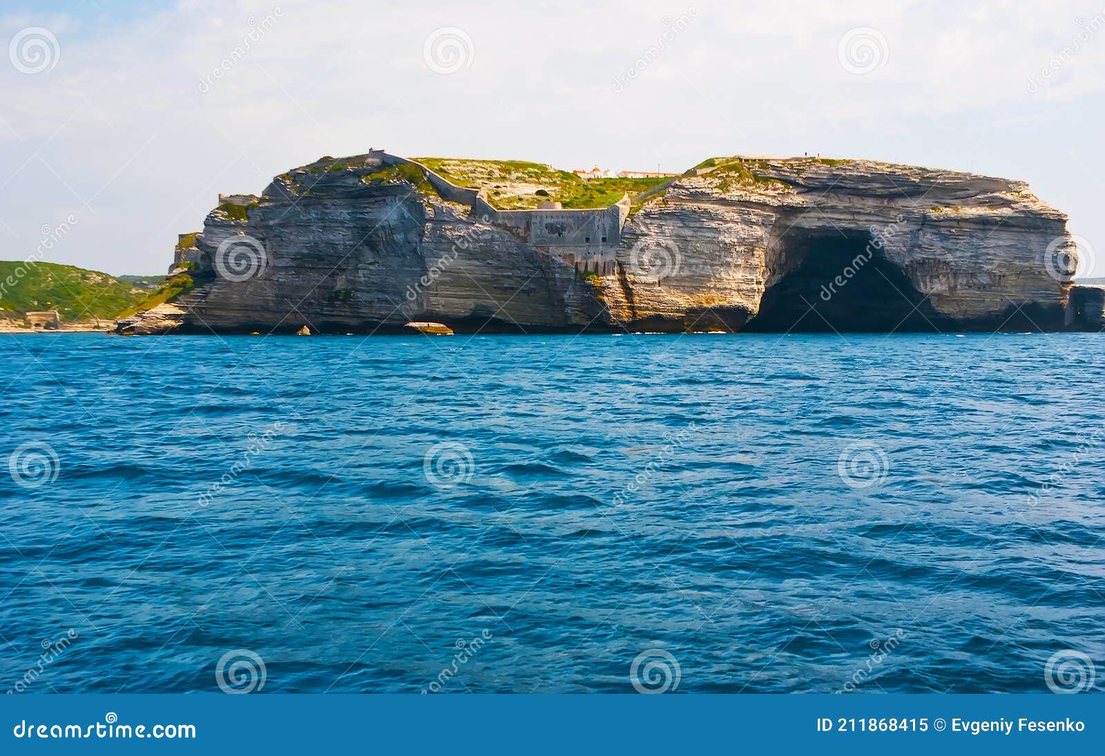 the ramparts atop the rock, bonifacio, corsica, france