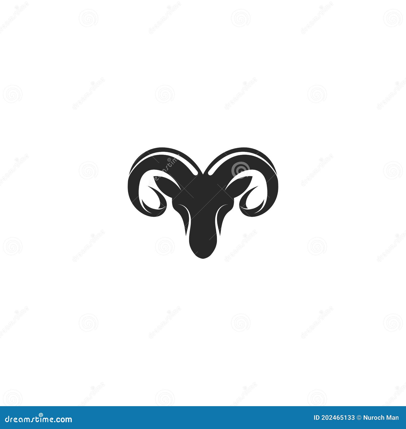 Rams Head Logo Template Silhouette Icon. Stock Vector - Illustration of ...