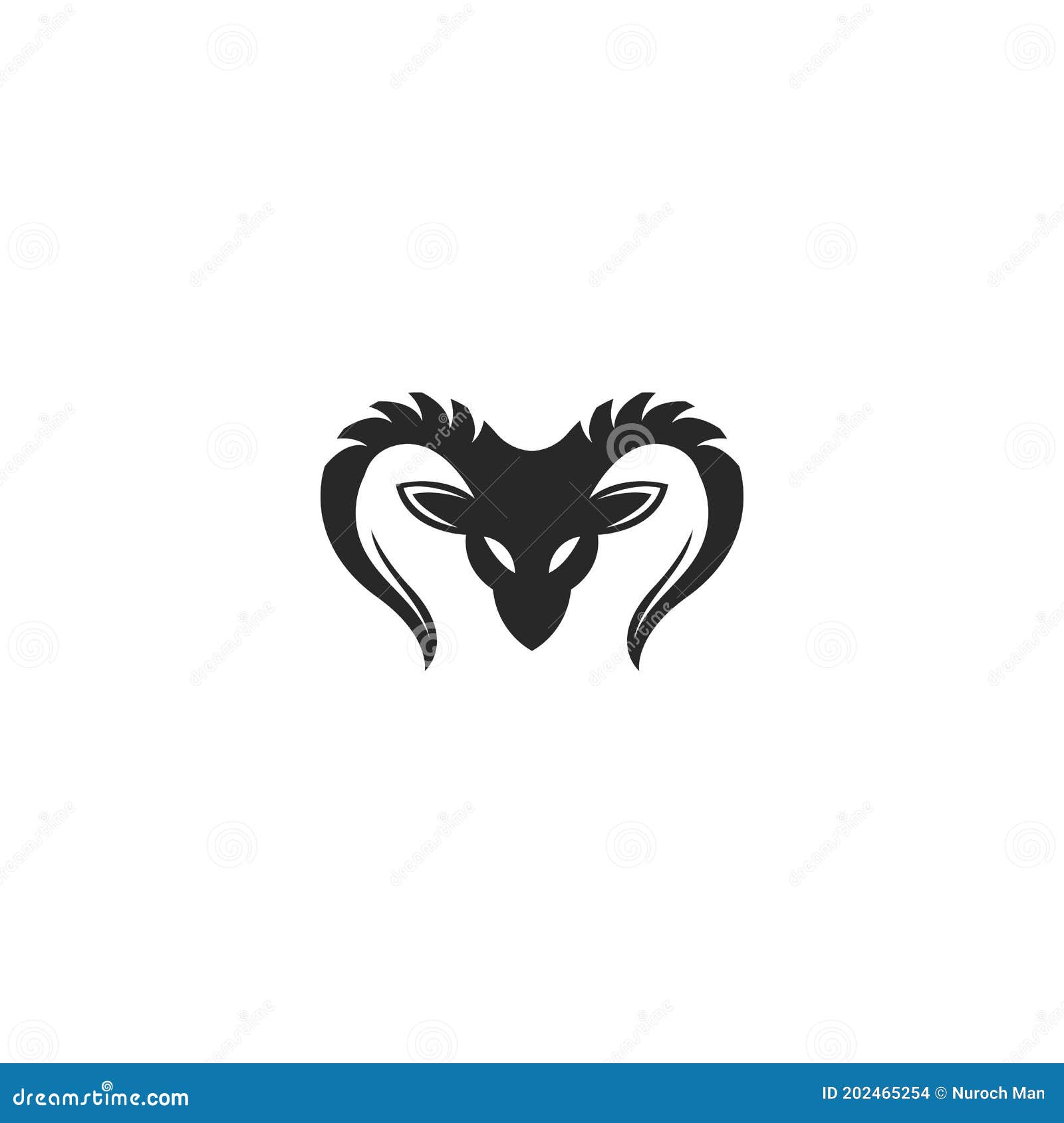 Rams Head Logo Template Silhouette Icon. Stock Vector - Illustration of ...