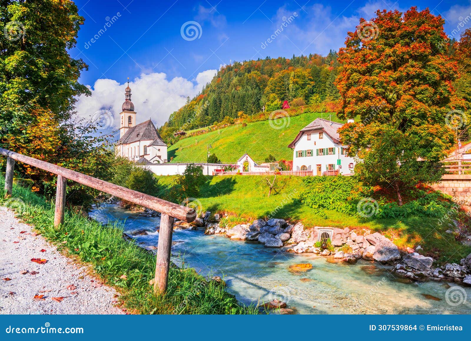 ramsau, germany - autumn landscape in berchtesgaden, bavaria