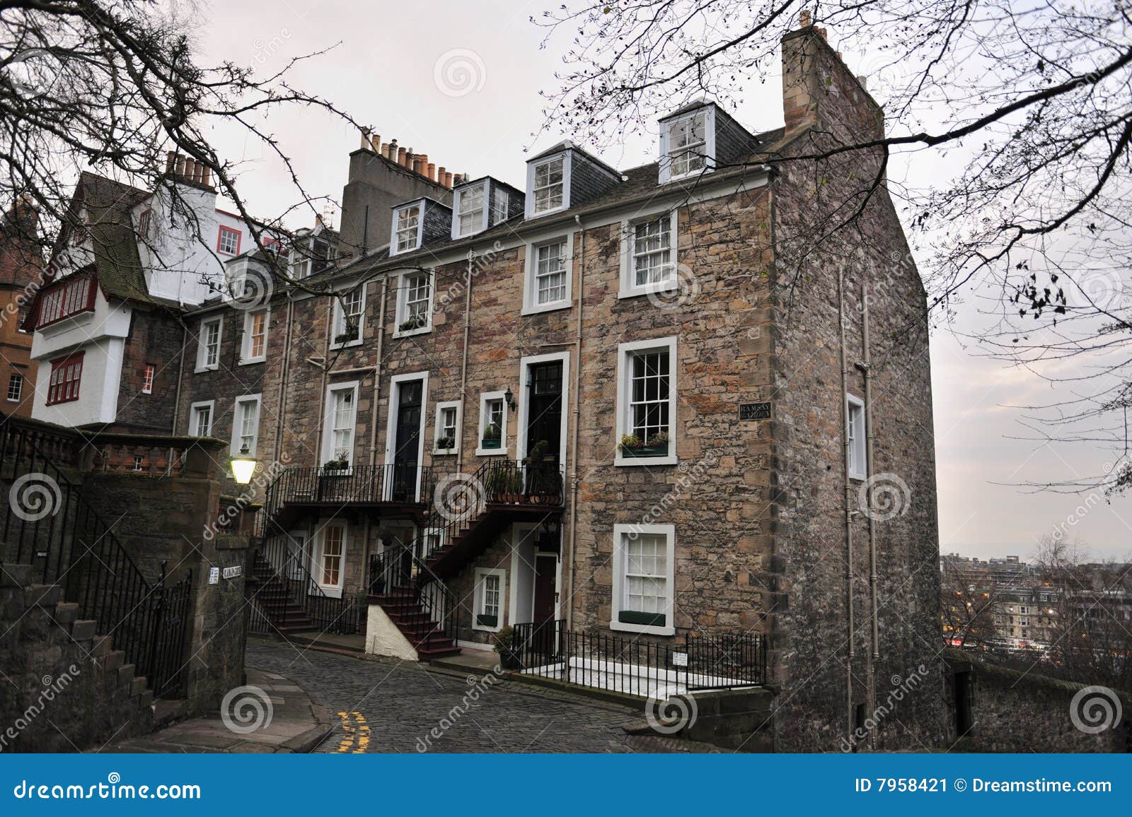 Ramsay Garden, Edinburgh, Scotland, UK Stock Image Image of property