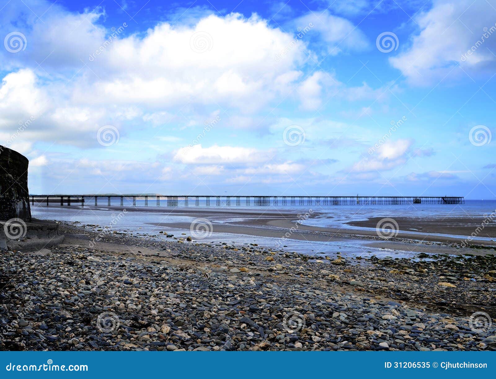 Ramsey Beach & Pier stock image. Image of pier, cloud 31206535
