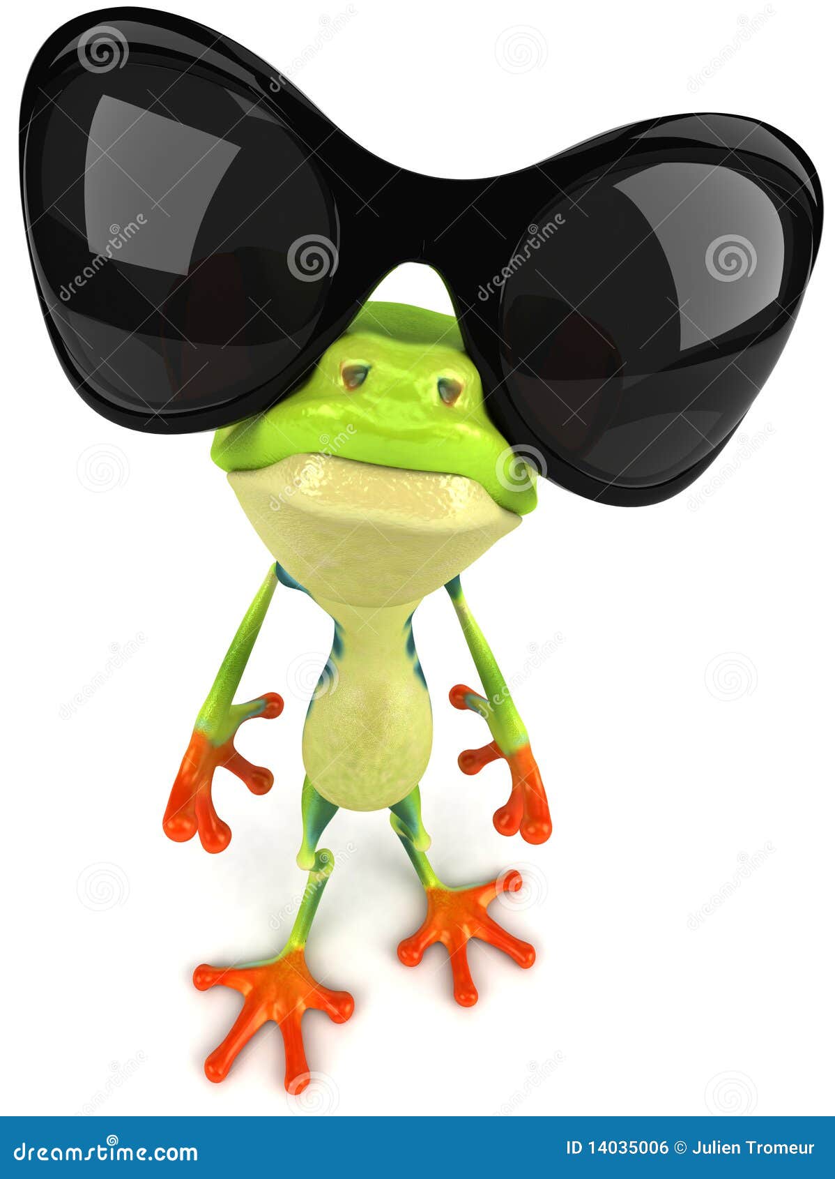 Rana con las de sol stock de ilustración. Ilustración de animal - 14035006