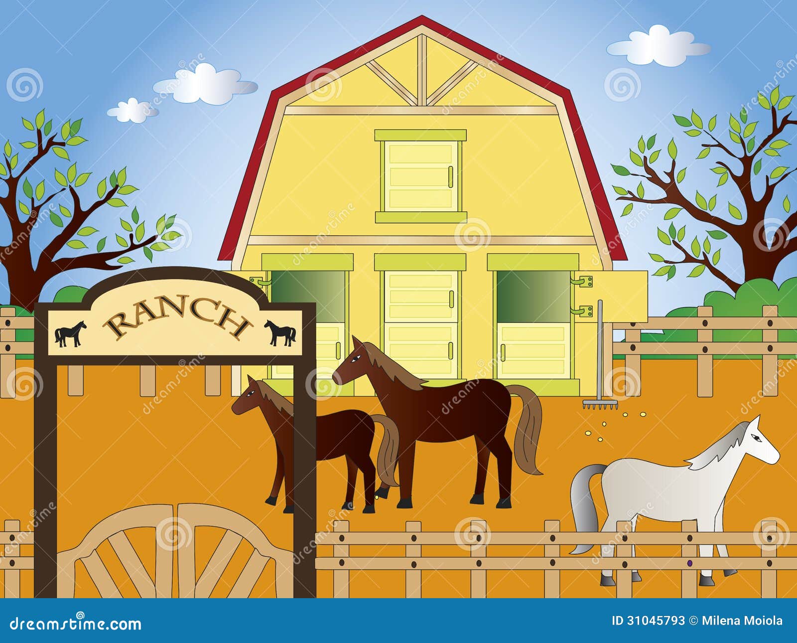 horse ranch clipart