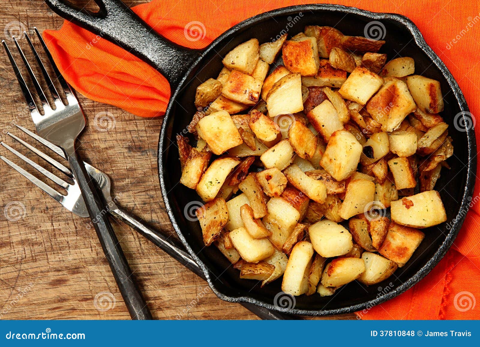 Ranch Potatoes in Cast Iron Skillet Stock Photo Image of potatoes