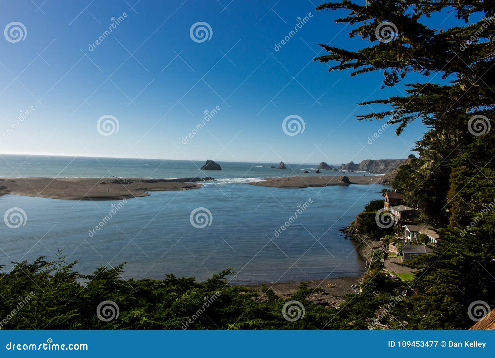 mouth of the russian river to the pacific from jenner california