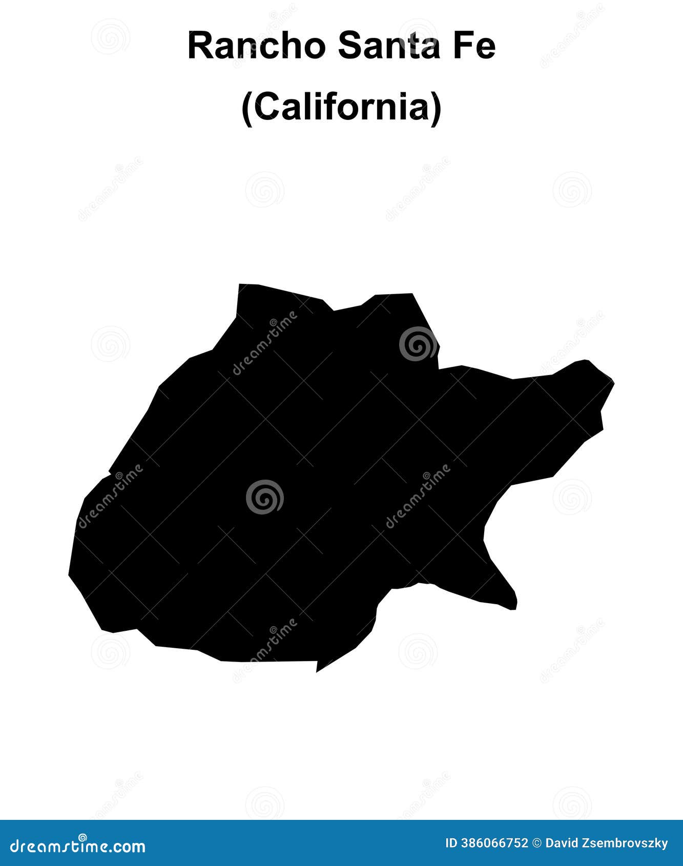 Rancho Santa Fe Outline Map Vector Illustration
