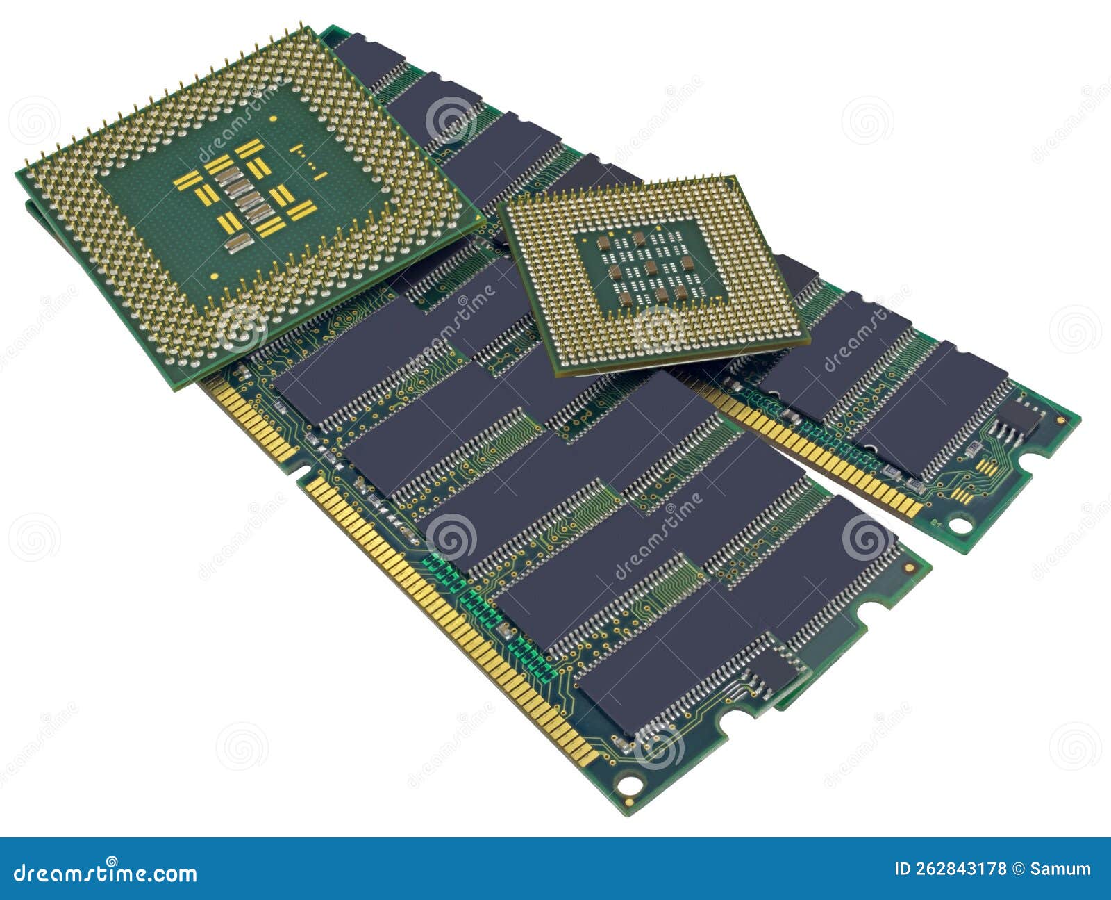 Random Access Memory And Central Processing Unit Of Modern Compu Stock Random Access Memory And Central Processing Unit Of Modern Compu Stock