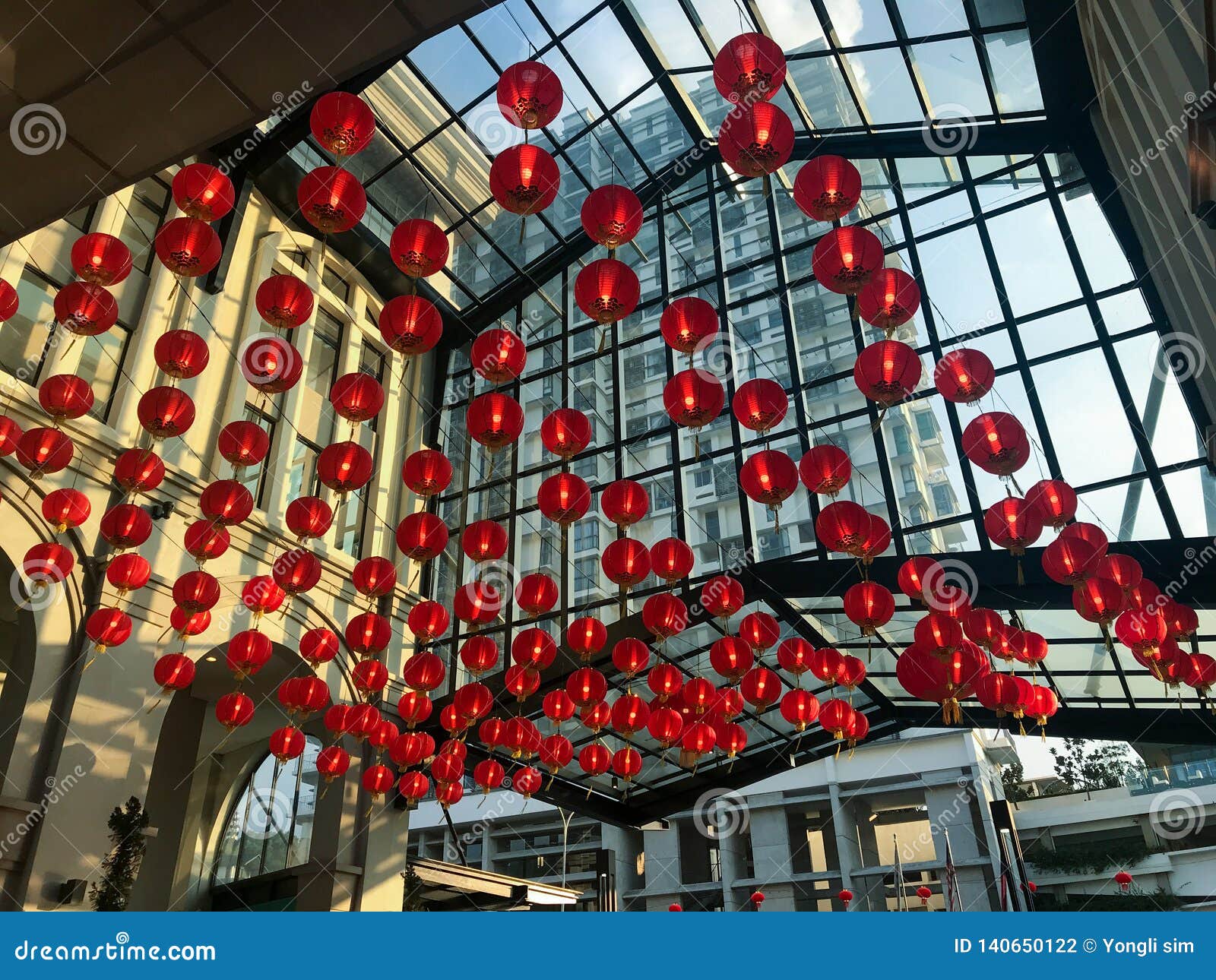 Lanterns hang out at mall