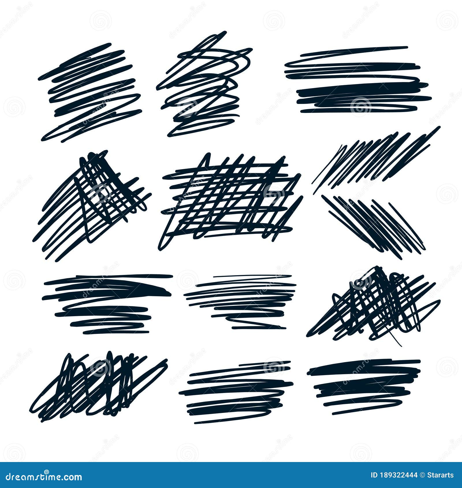 random pen sketch sribbles  set 