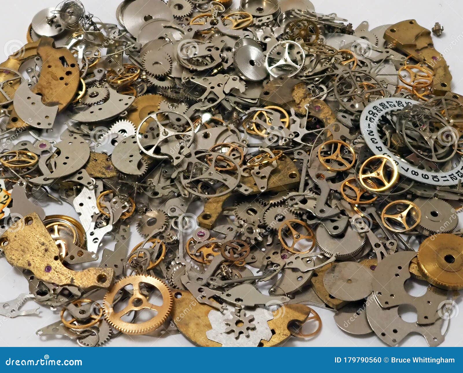 Random Pile of Old Mechanical Watch Parts Stock Photo - Image of