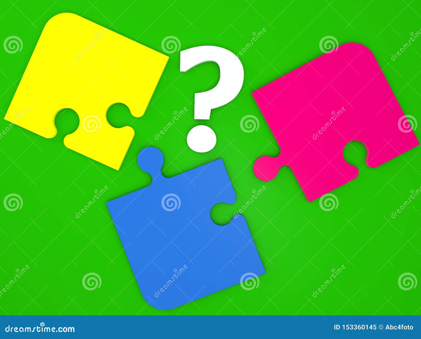 Puzzle And Question Mark Concept In Green And Blue Colors RoyaltyFree