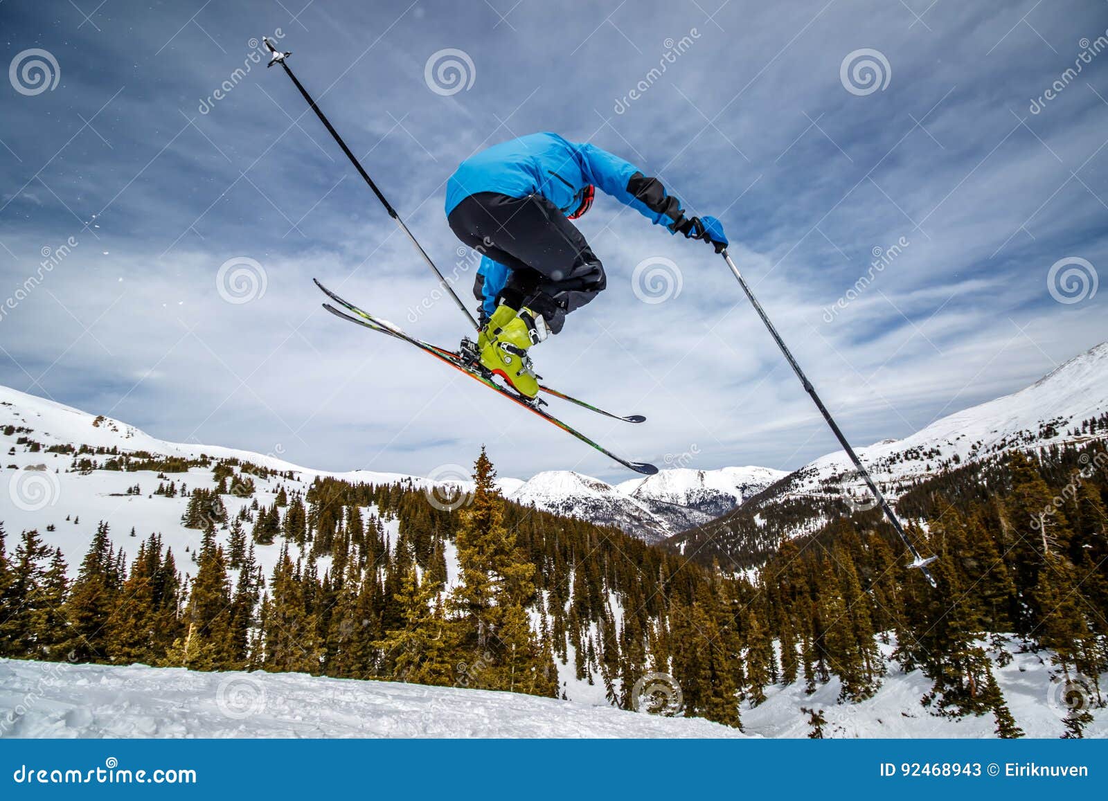 Randonee ski jump stock image. Image of alpine, sport 92468943