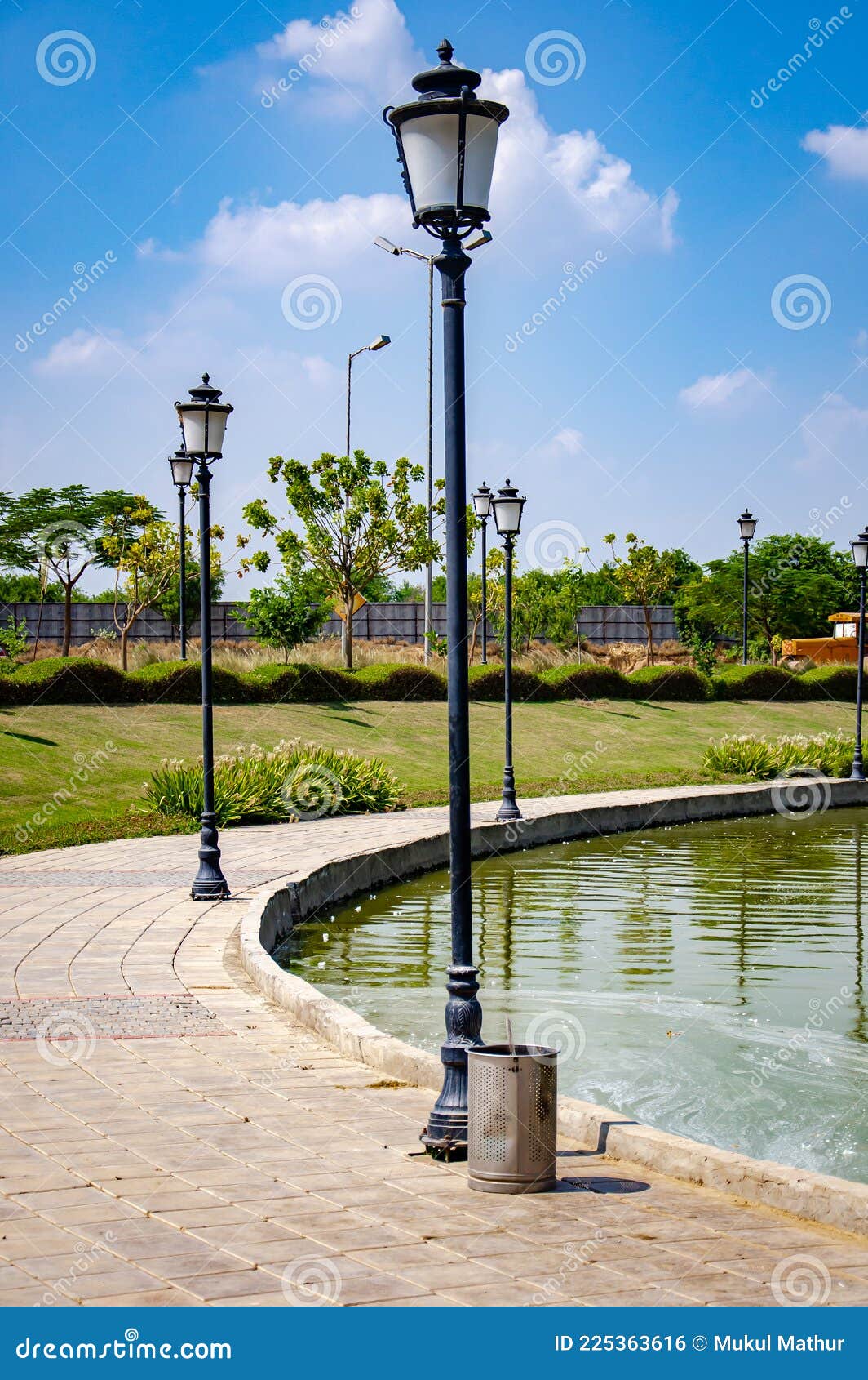 Range of Beautiful Lamp Posts in a Park Stock Photo Image of animal, environment 225363616