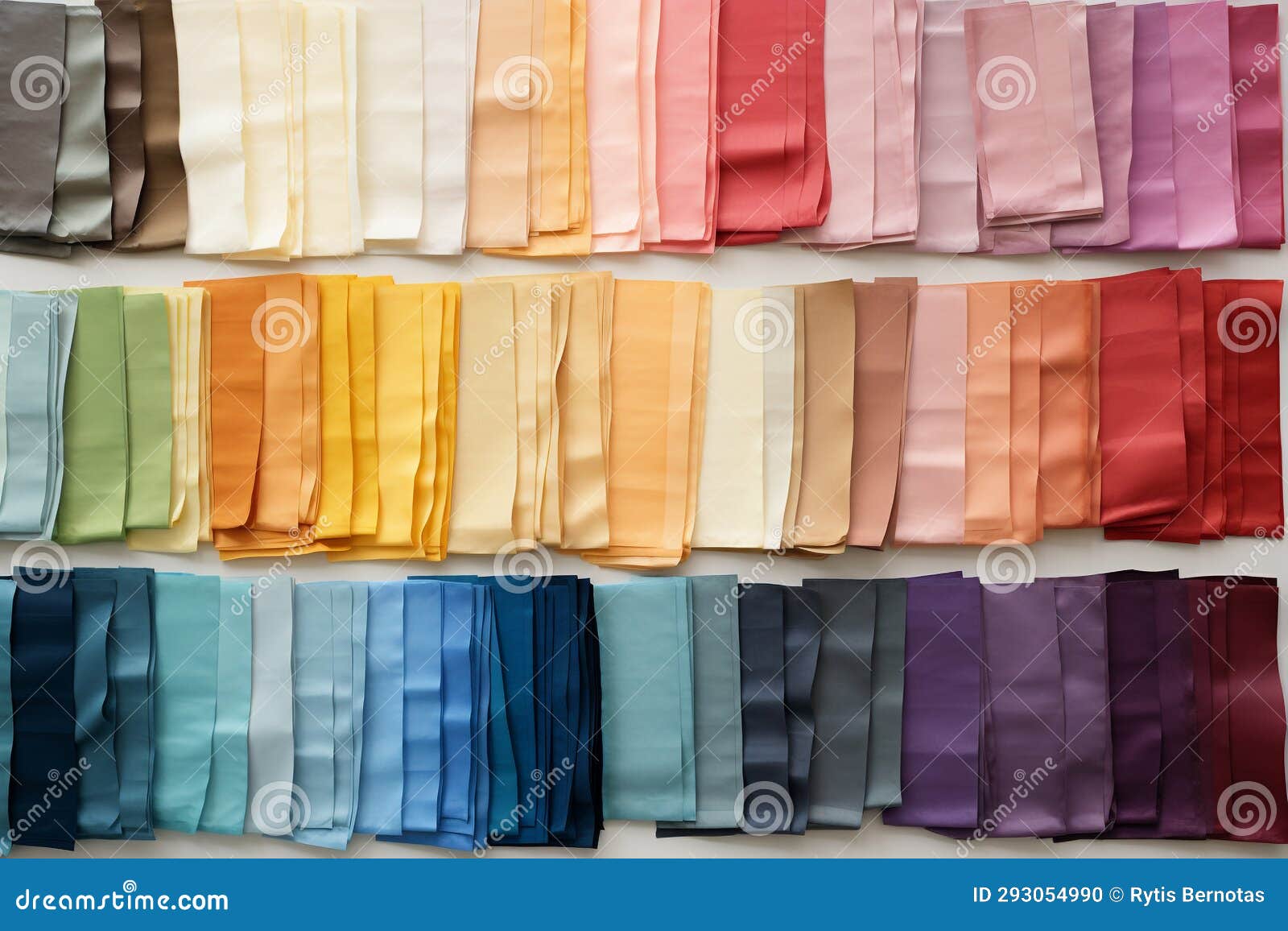 Range and Variety of Dyed Fabric Background. Generative AI Stock