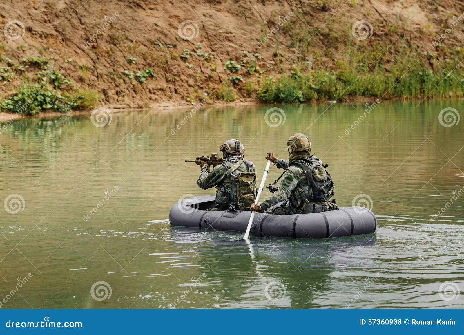 Rangers during the Military Operation in Water Stock Photo Image of