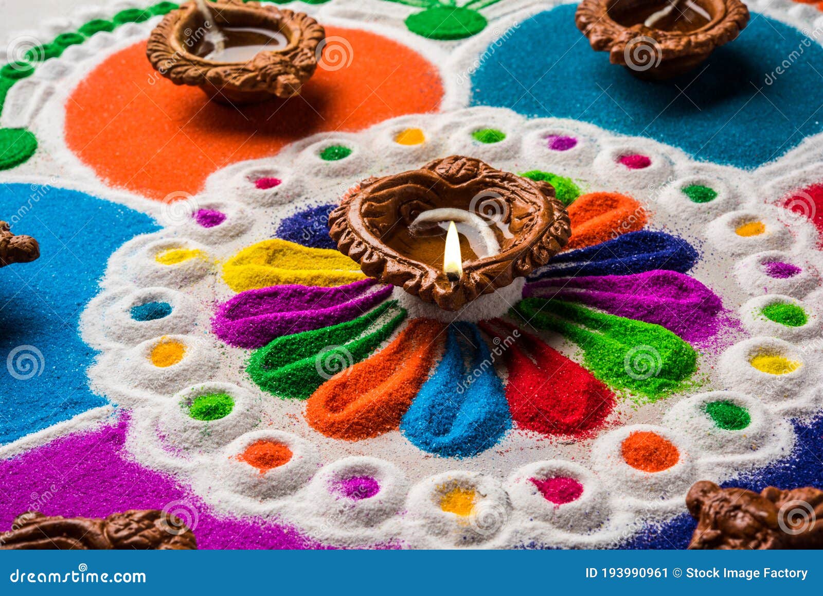 Rangoli Design Made with Colourful Powder for Diwali, Pongal, Onam ...