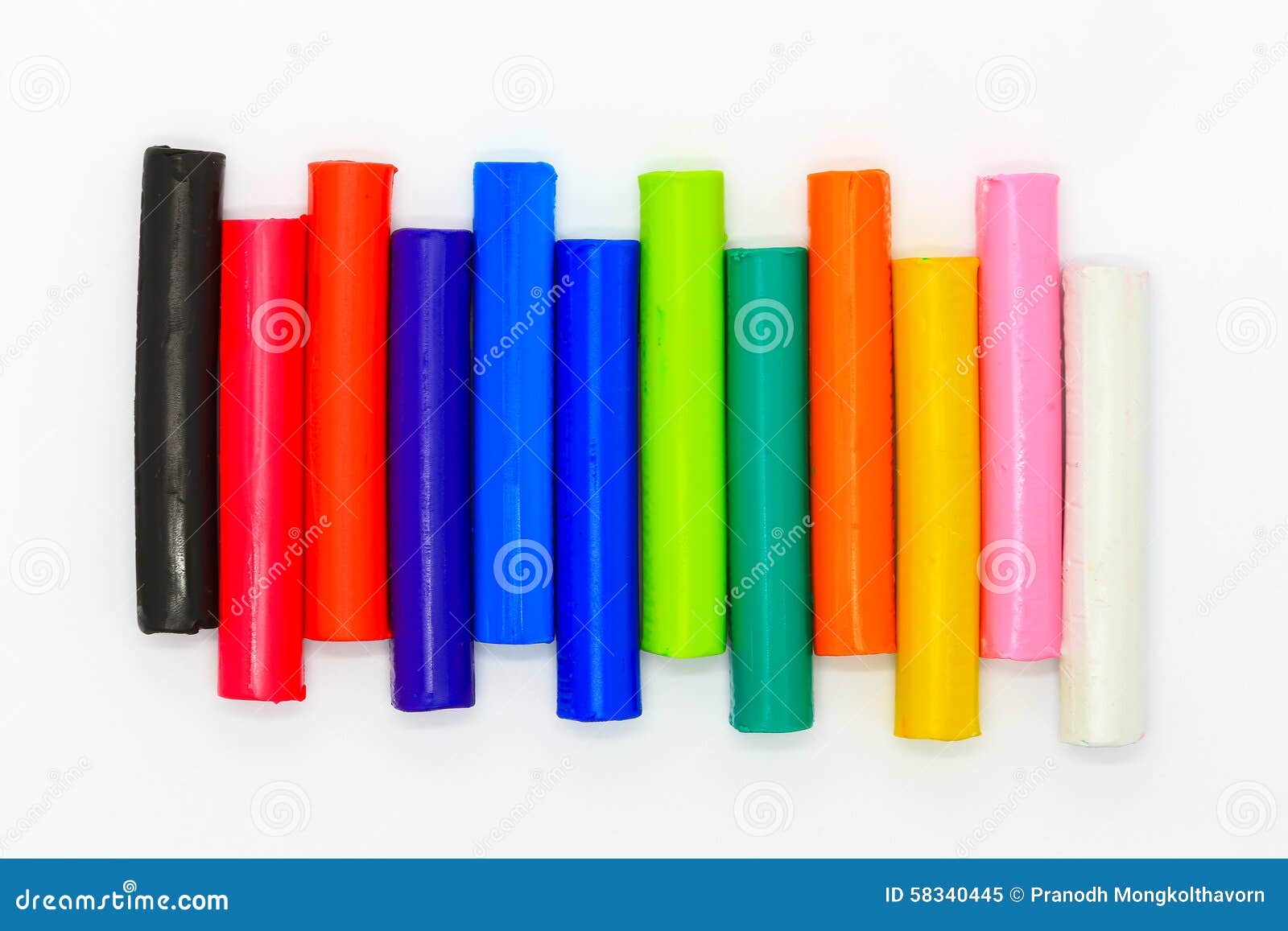 Ranibows Color Plasticine Sticks for Children Playing on White Background  Stock Image - Image of colour, create: 58340445