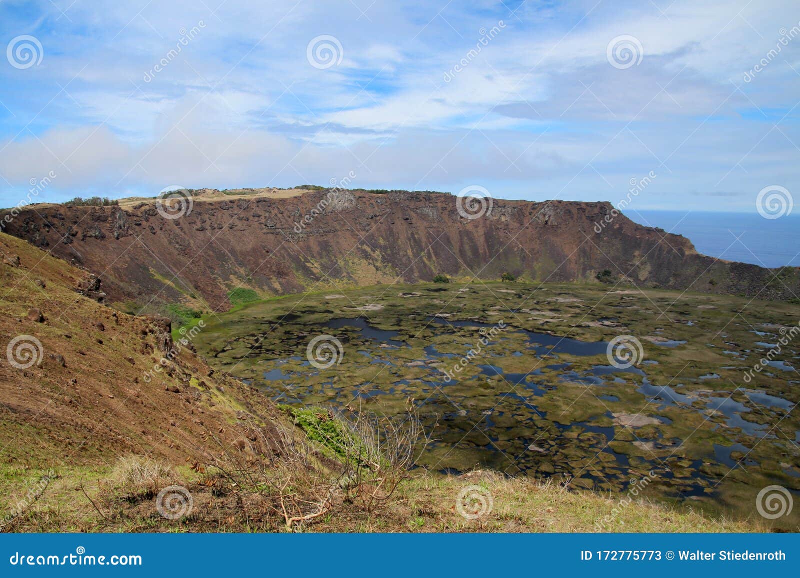 Rano Kau Volcano, Easter Island Stock Image Image of volcano