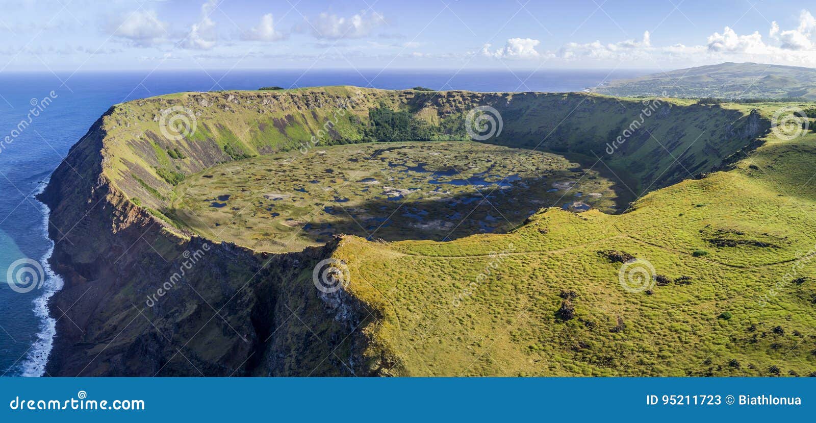 Rano Kau Volcano on Easter Island, Chile Stock Image Image of filler
